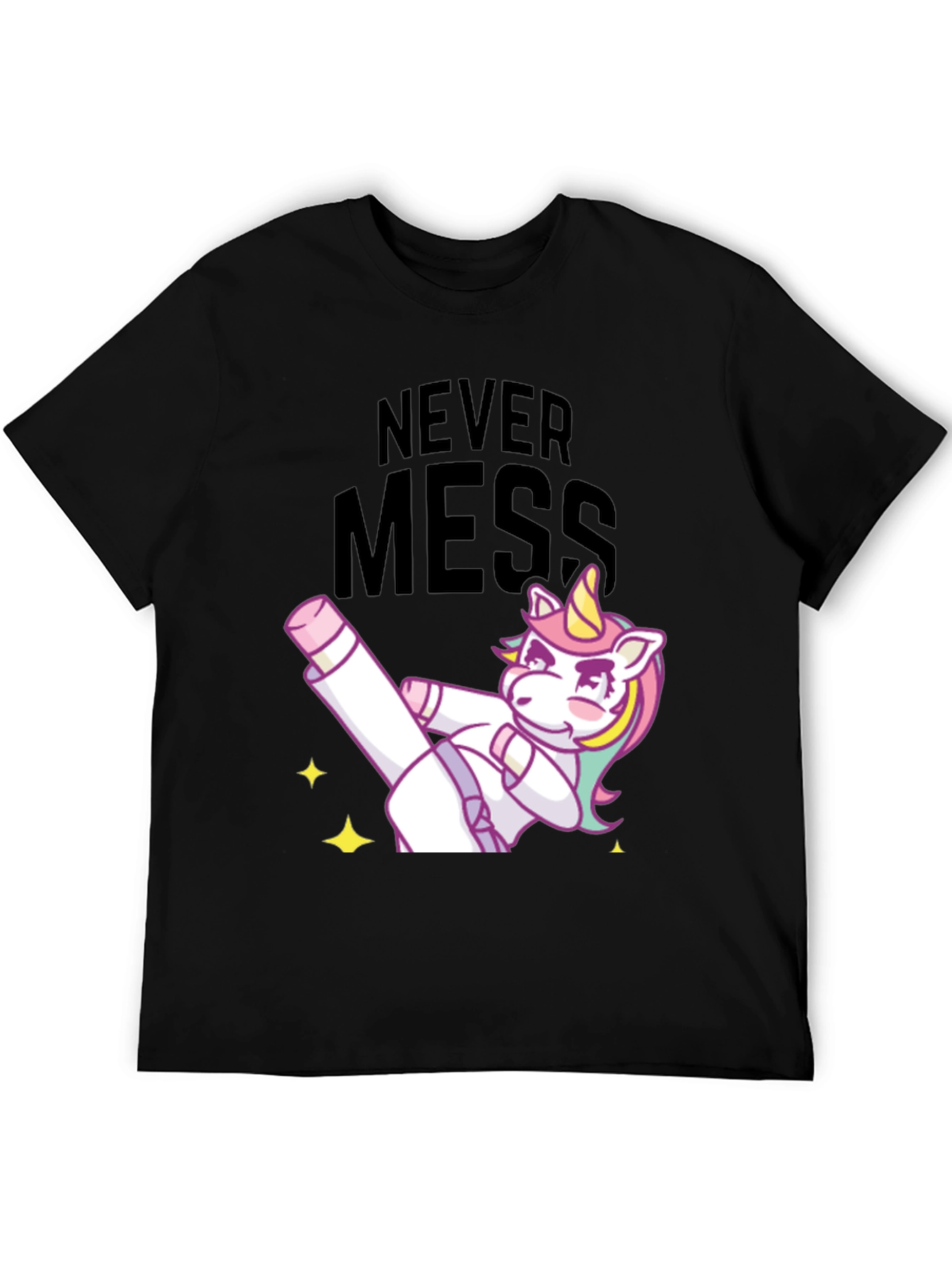 Black Never Mess With Unicorn Funny T-Shirt view 5