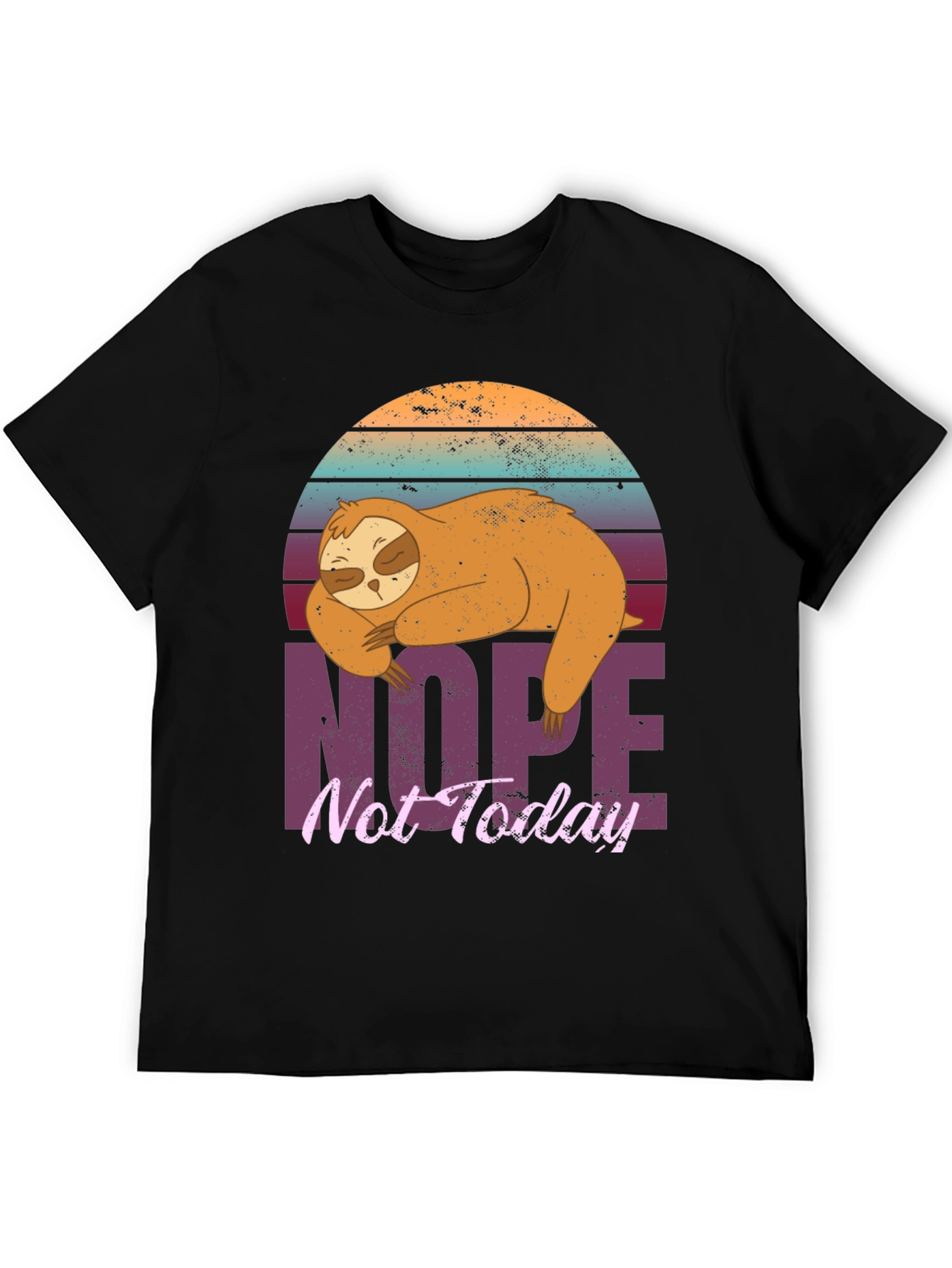 Black Sloth Nope Not Today Graphic T-Shirt view 5
