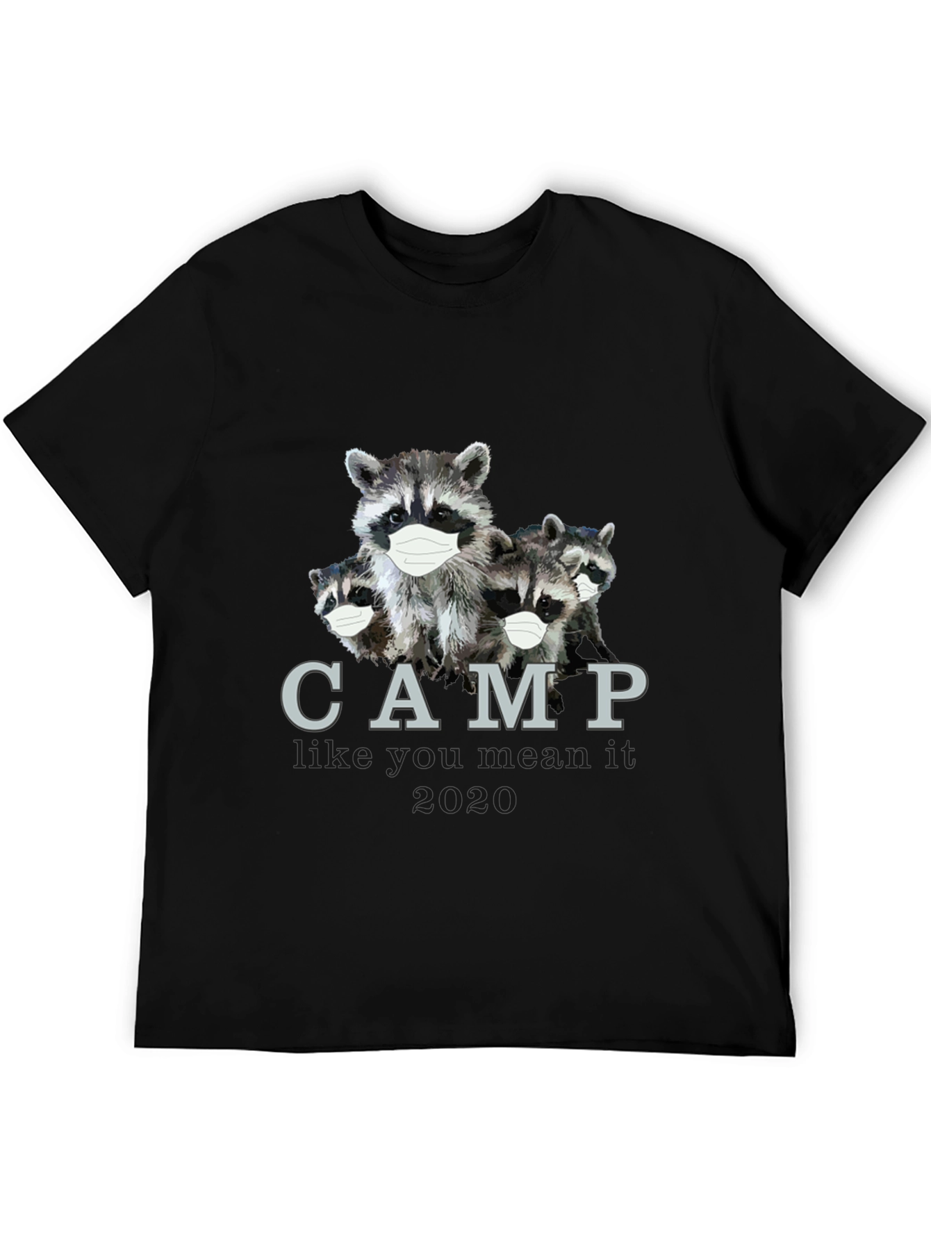 Black Raccoon Camp T-Shirt: Masked & Ready for 2020 view 5