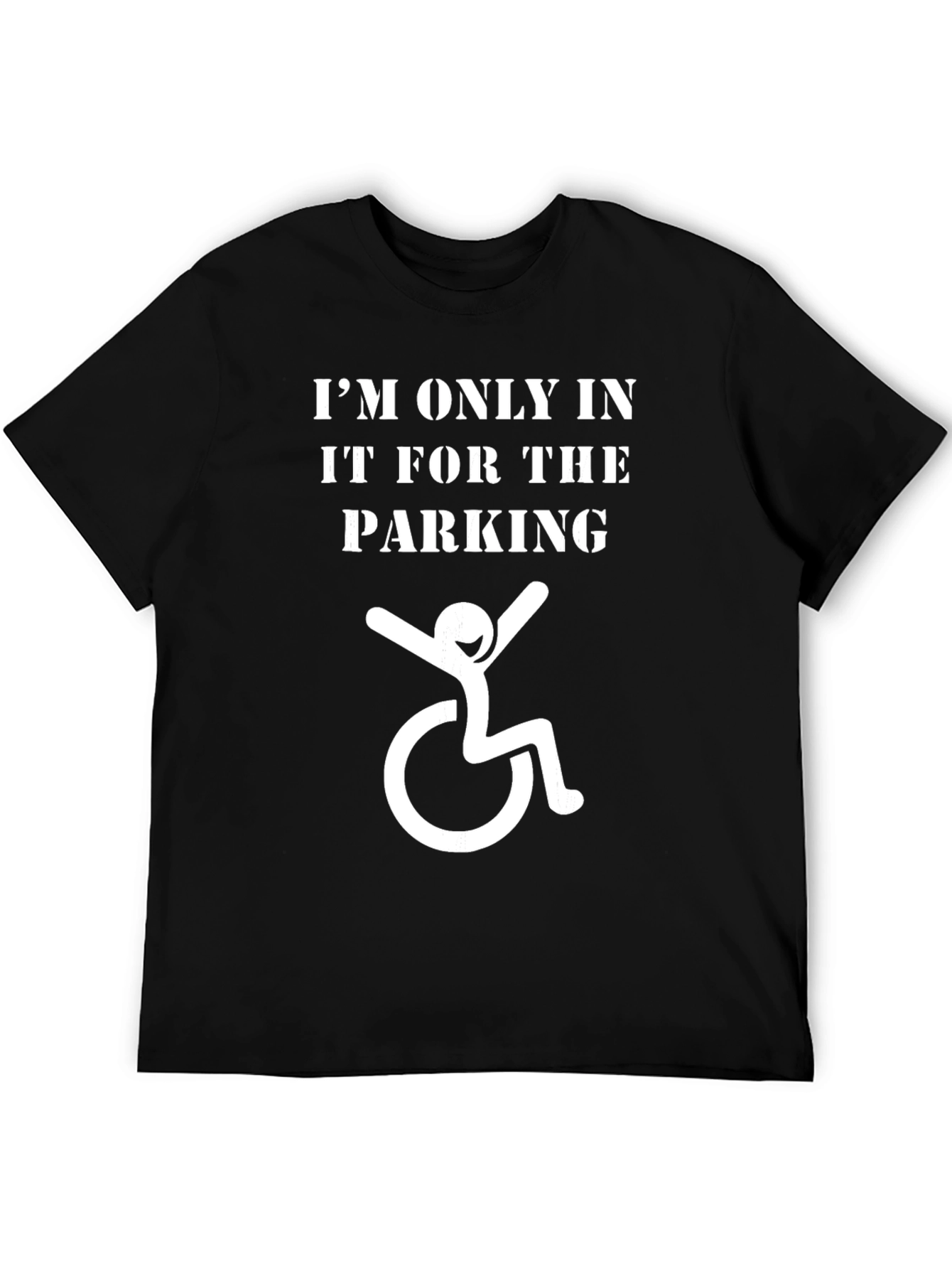 Black Funny Handicap Parking T-Shirt view 5