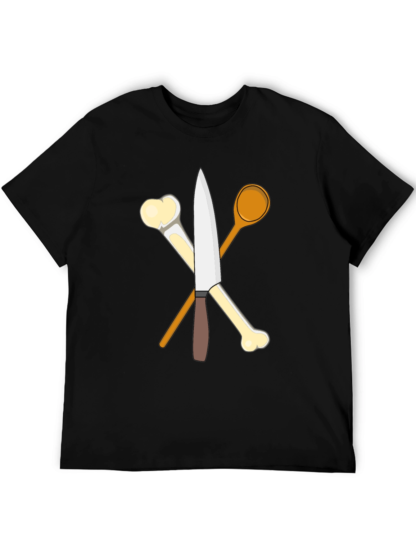 Chef's Knife, Bones, and Spoon Black T-Shirt - 5