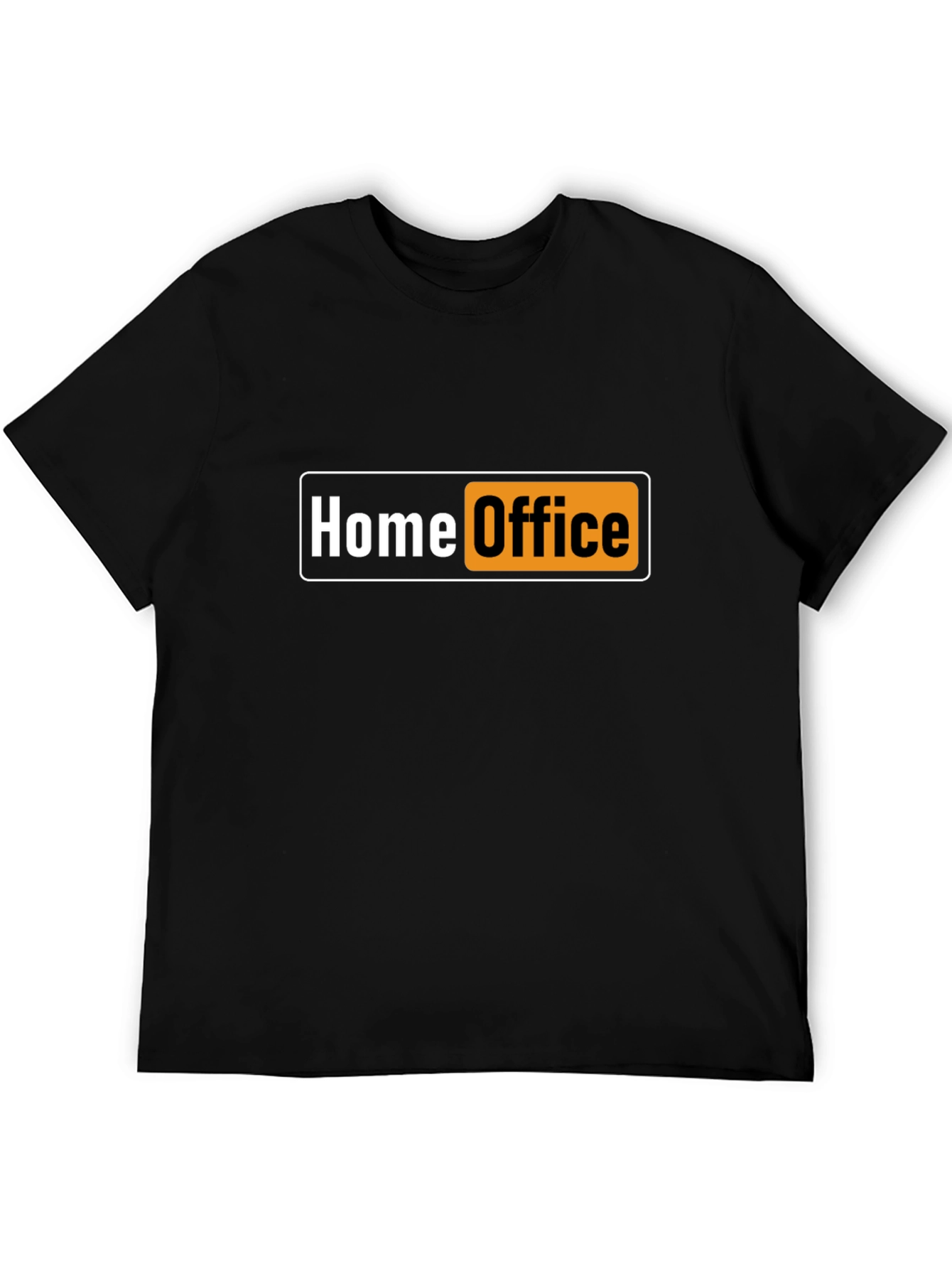 Black Home Office Funny Black T-Shirt view 5
