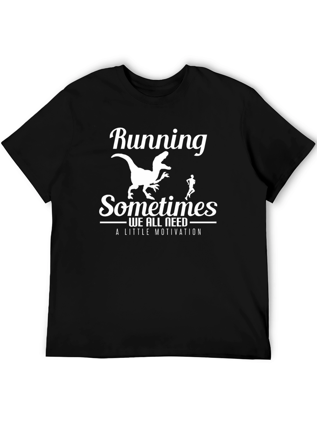 Black Running Dinosaur T-Shirt: Motivational Funny Tee view 5