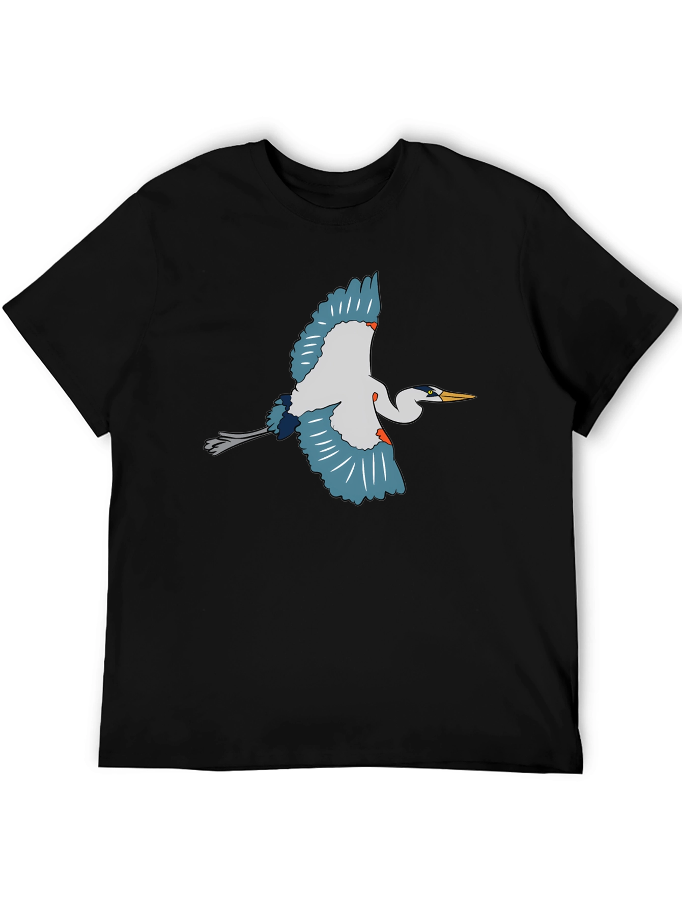 Black Heron Graphic Tee - Black Cotton T-Shirt view 5
