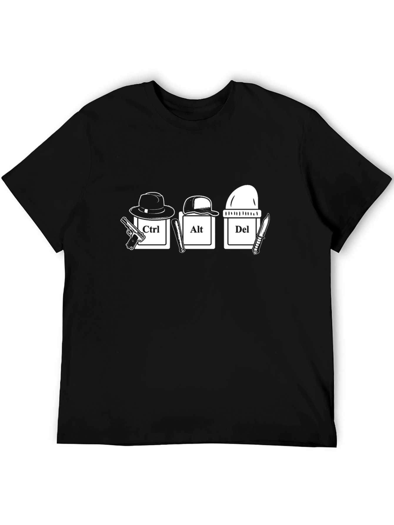Black Ctrl Alt Del Funny Graphic T-Shirt view 5