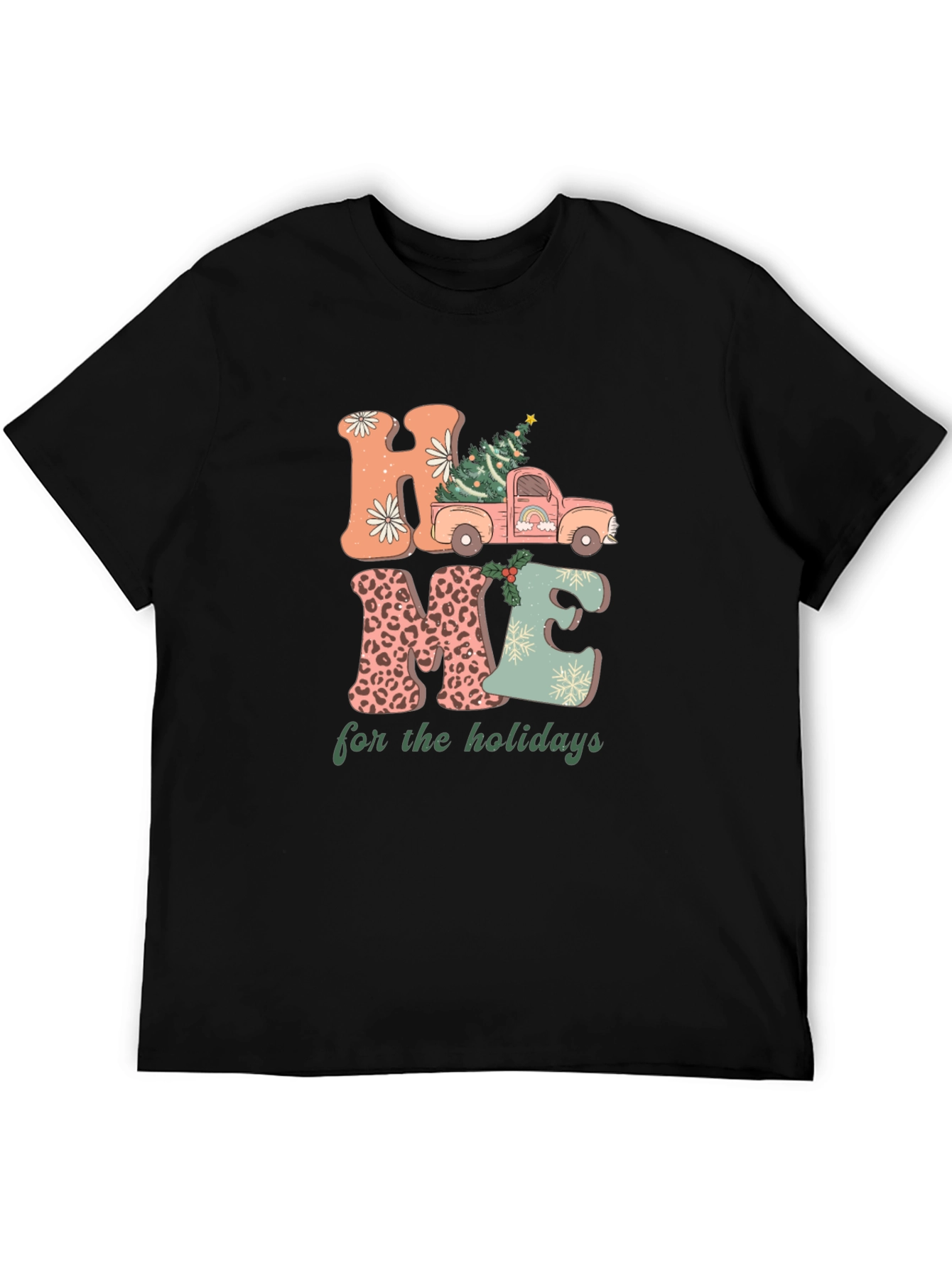 Black Home for the Holidays Graphic Tee view 5