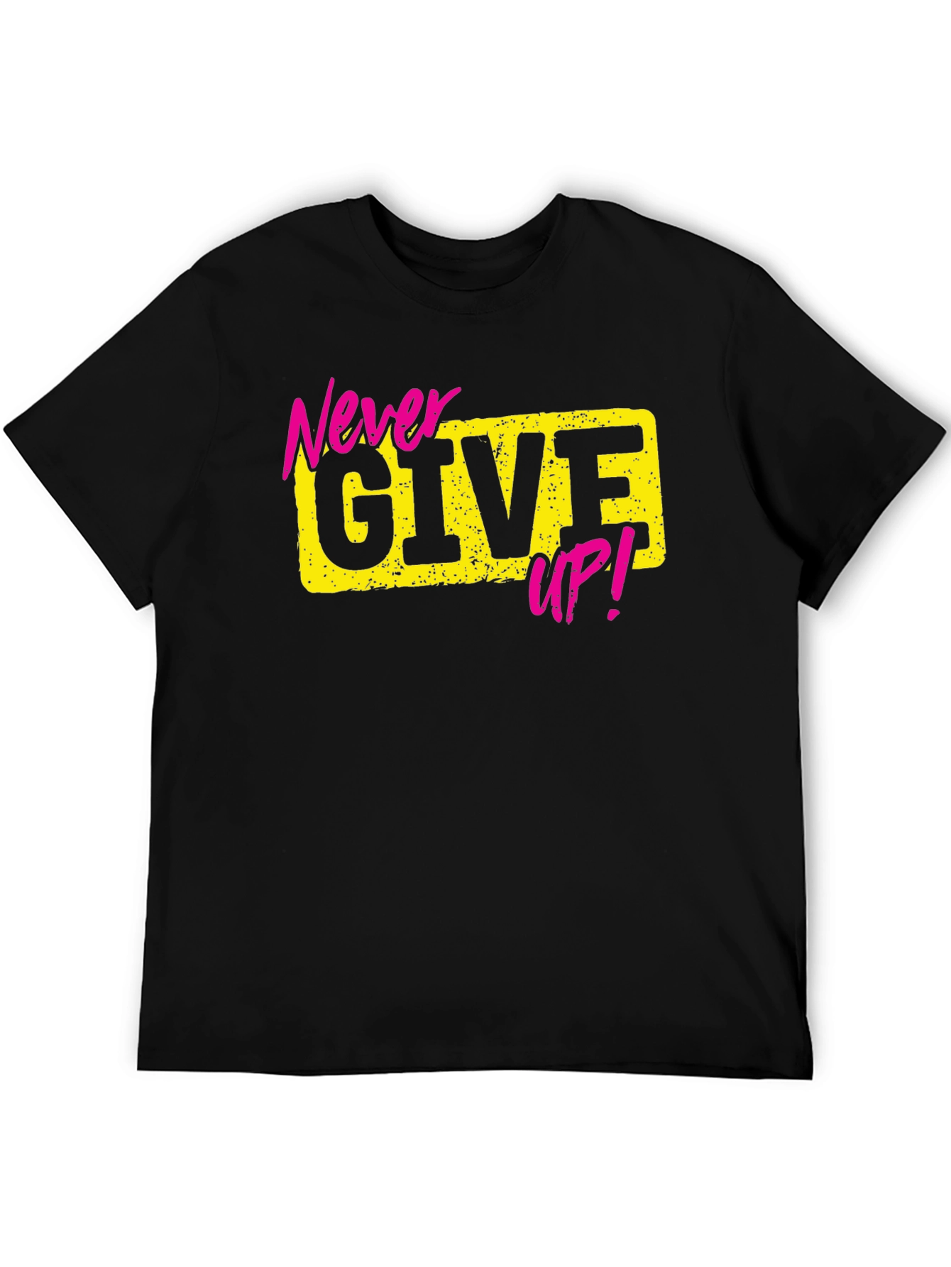 Black Never Give Up Graphic Tee view 5