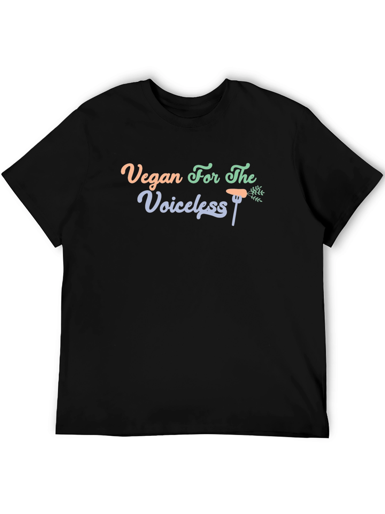 Black Vegan For The Voiceless Black T-Shirt view 5