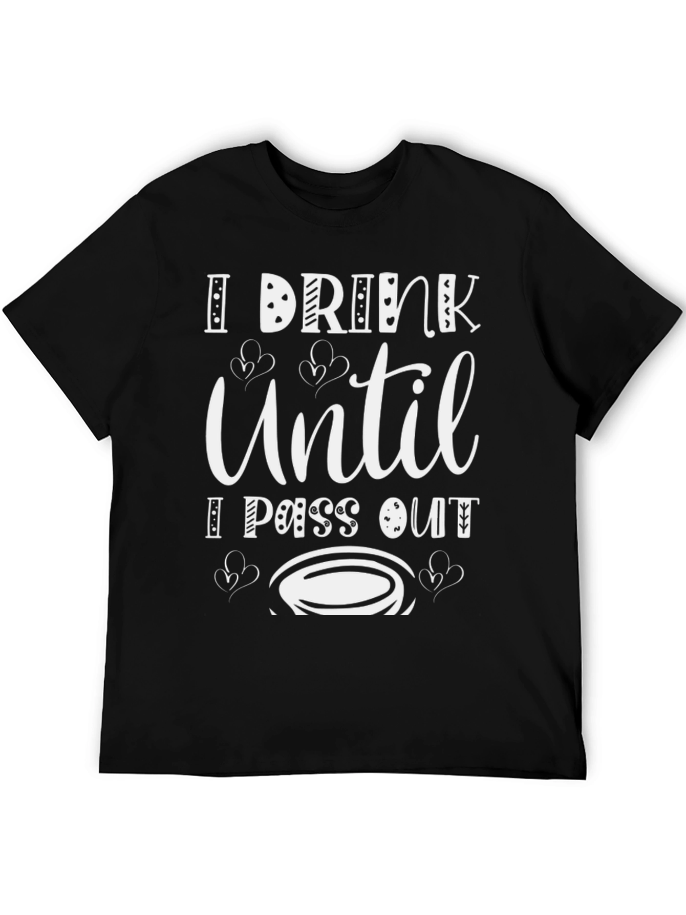 Black I Drink Until I Pass Out Black T-Shirt view 5