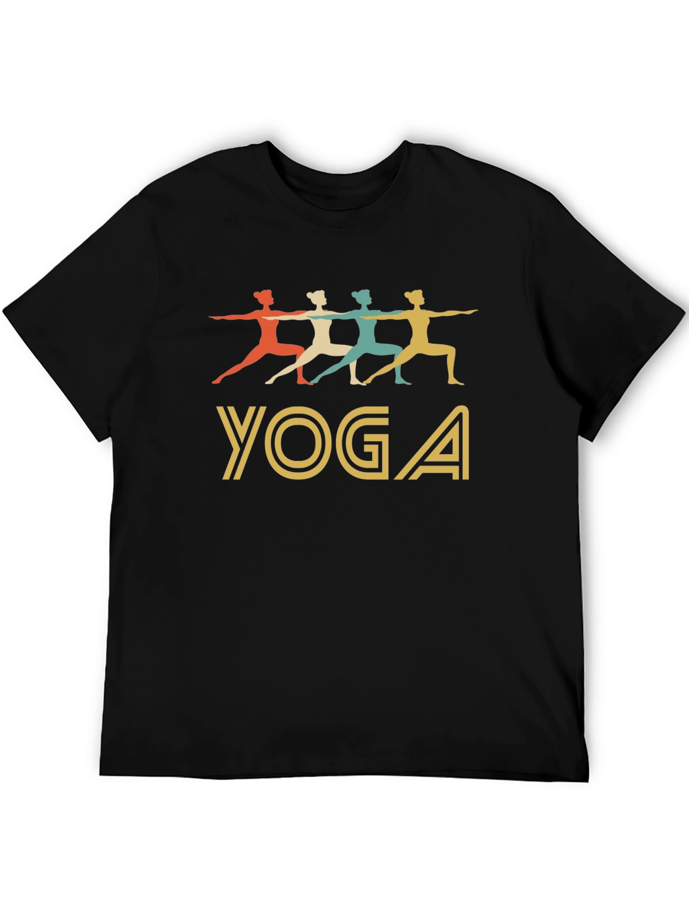Black Yoga Pose Graphic Tee - Soft Cotton Blend T-Shirt view 5
