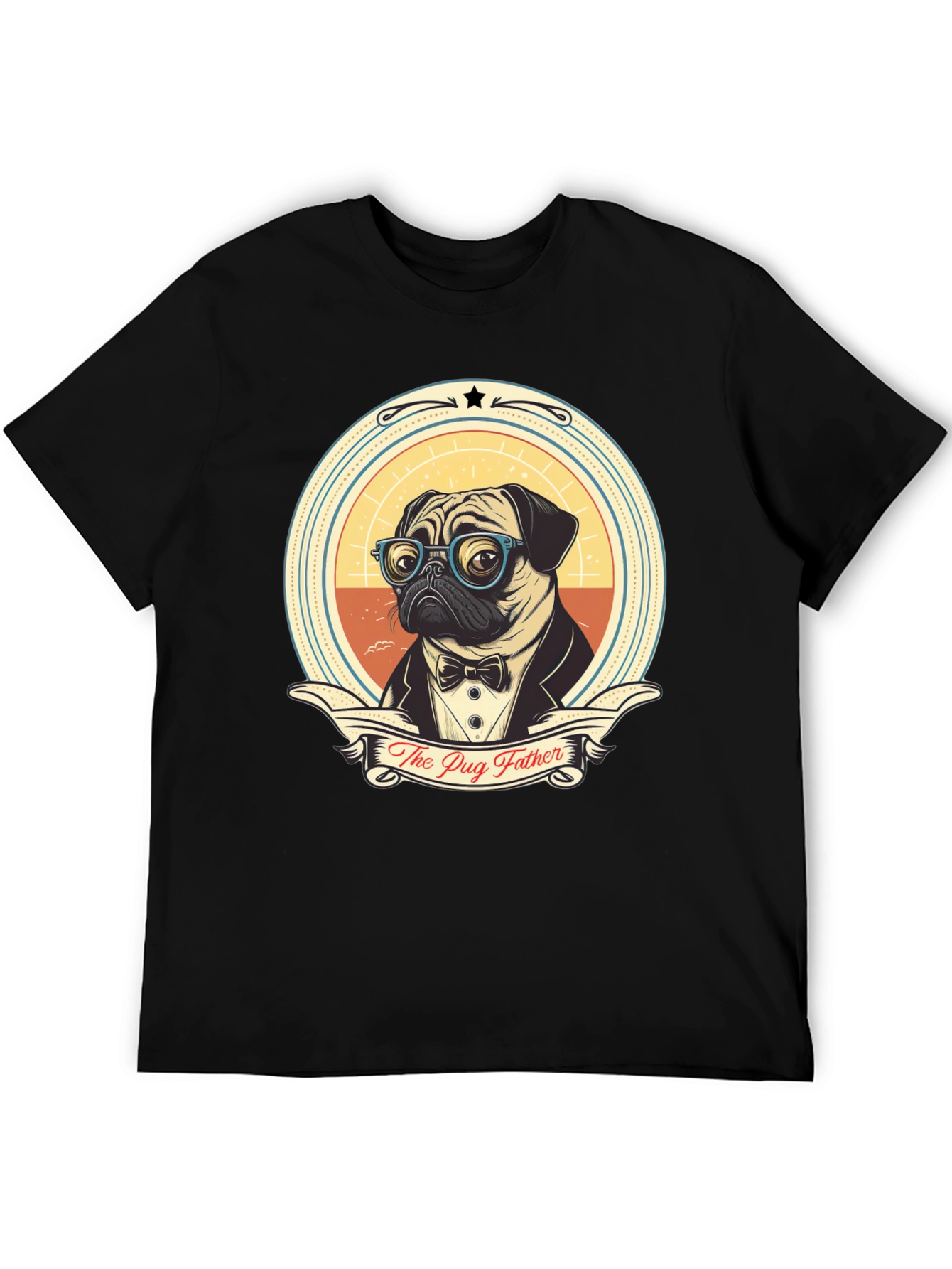 Black The Pug Father T-Shirt - Dog Dad Tee view 5