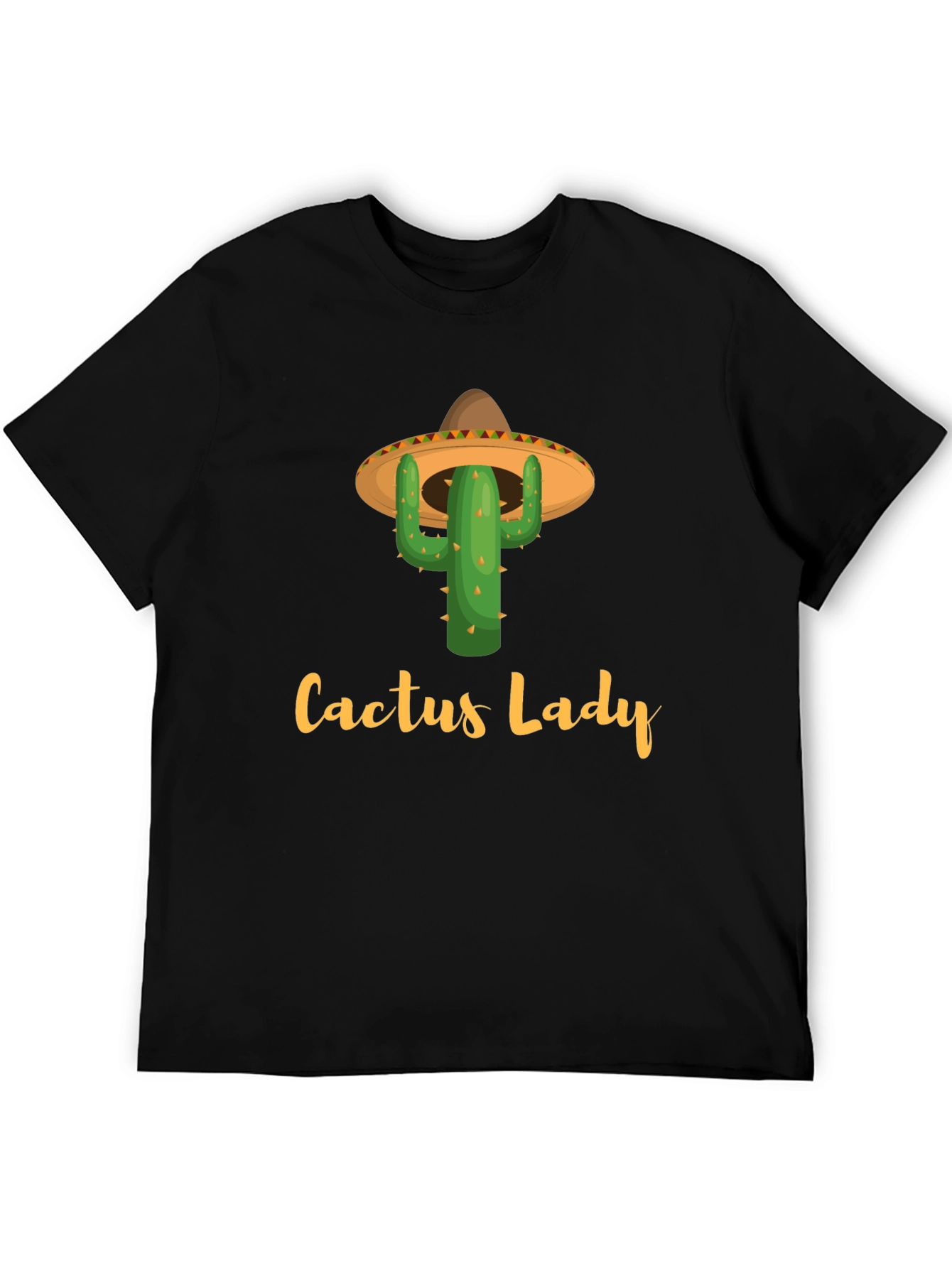 Black Cactus Lady Graphic Tee -  Fun Novelty Shirt view 5