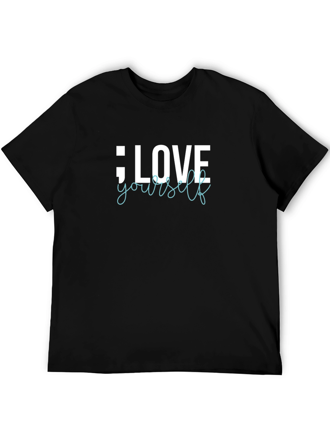 Black Love Yourself Black Graphic Tee view 5
