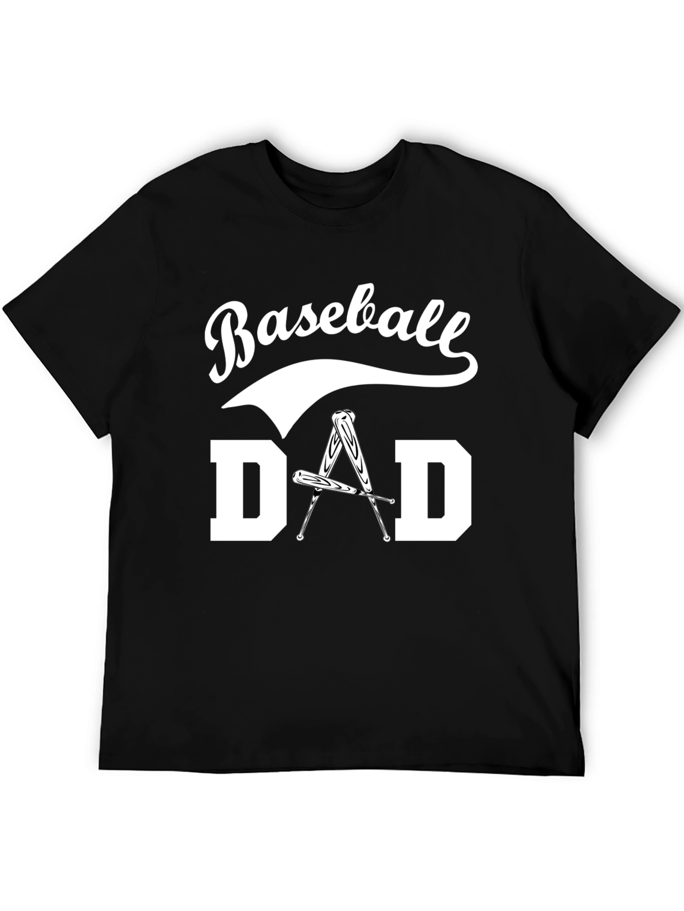 Black Baseball Dad T-Shirt view 5