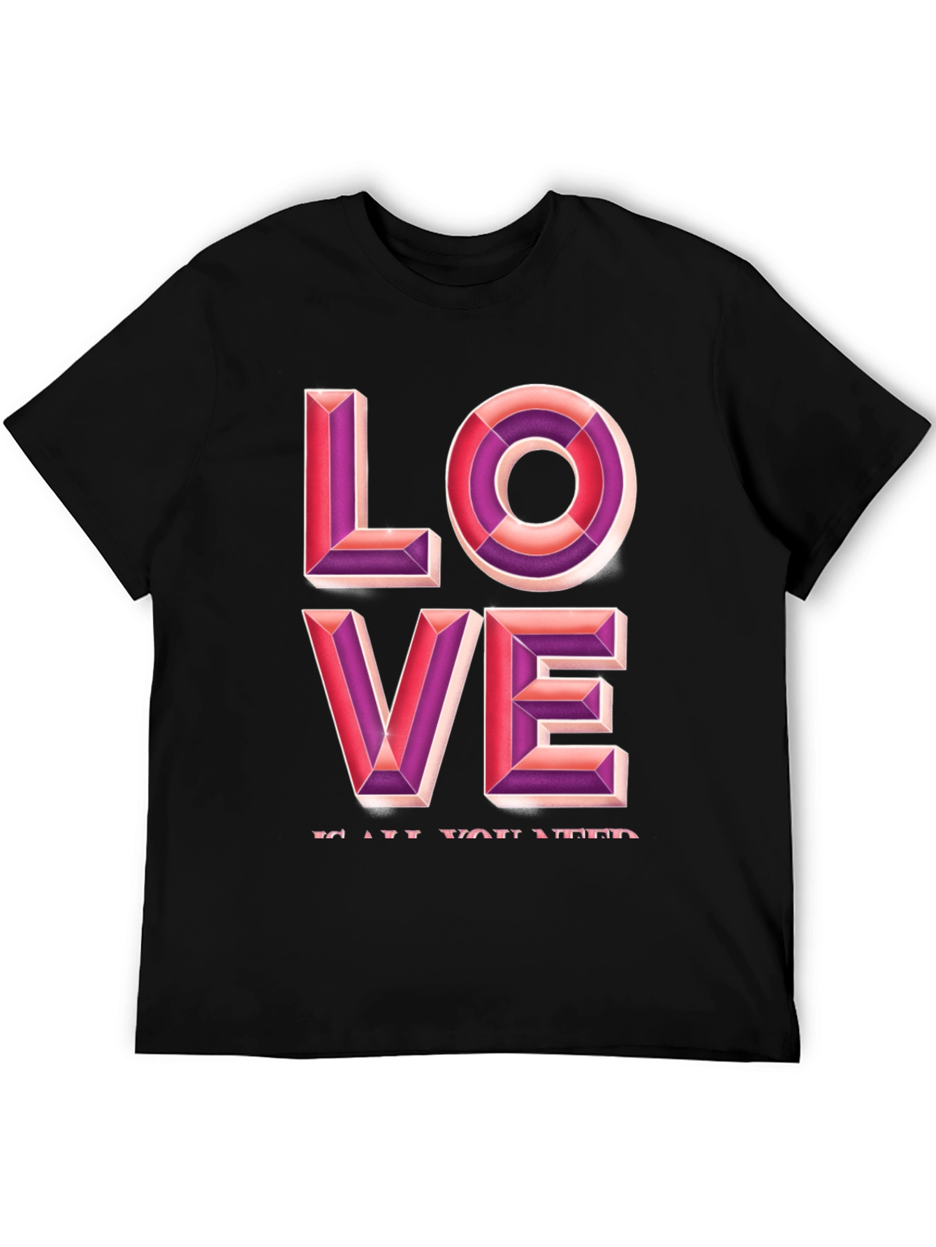 Black Love Graphic Tee - Black Casual T-Shirt view 5