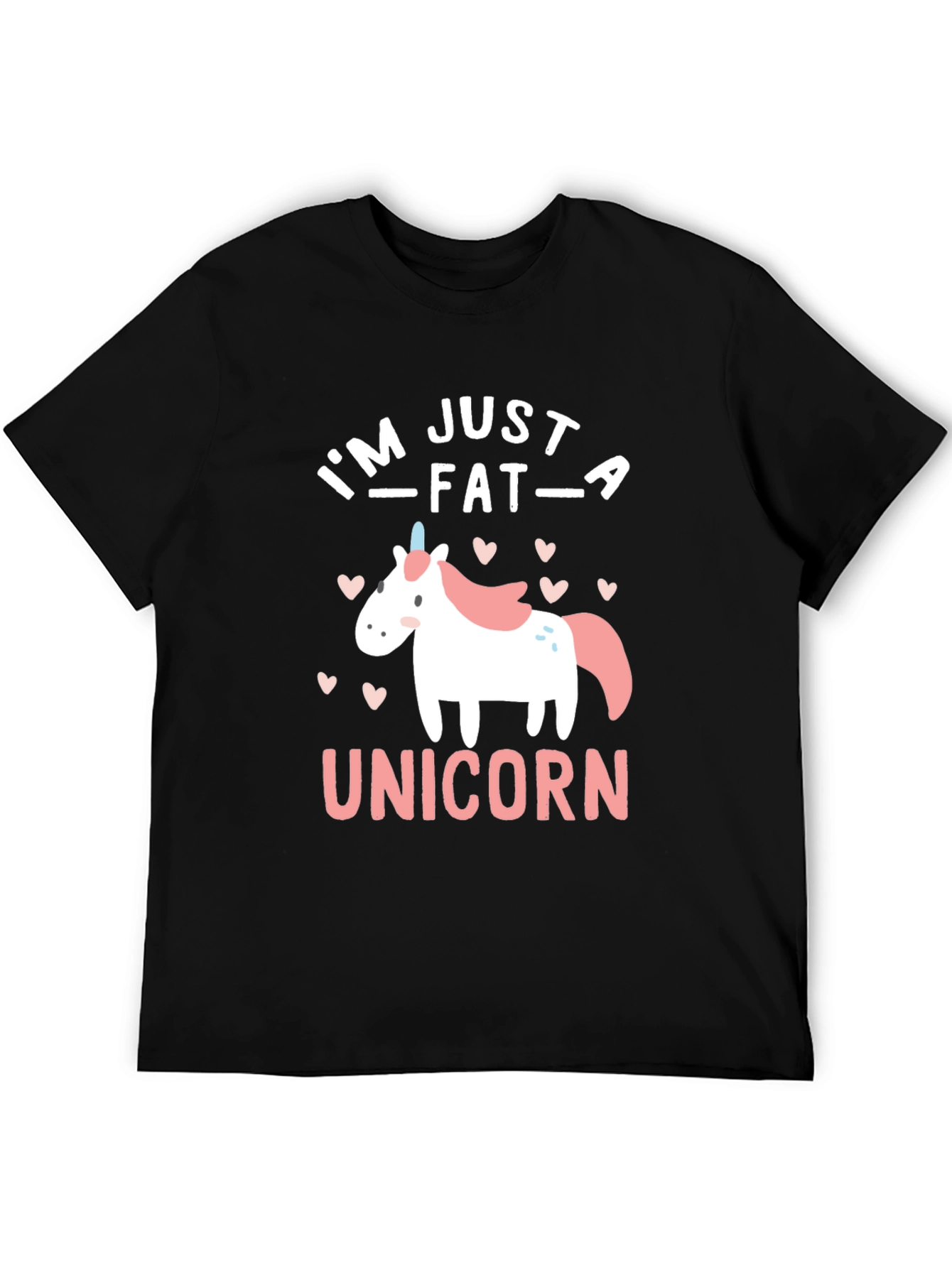 Black I'm Just A Fat Unicorn Graphic T-Shirt view 5