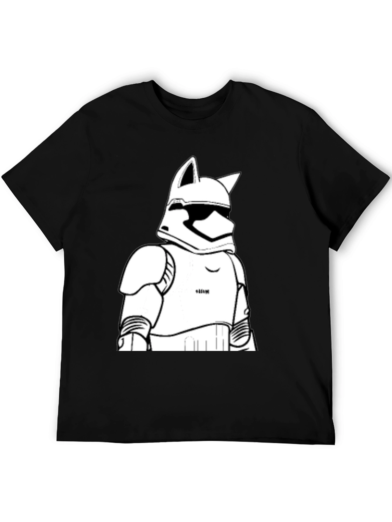 Black Stormtrooper Cat T-Shirt - Black, Graphic Tee view 5