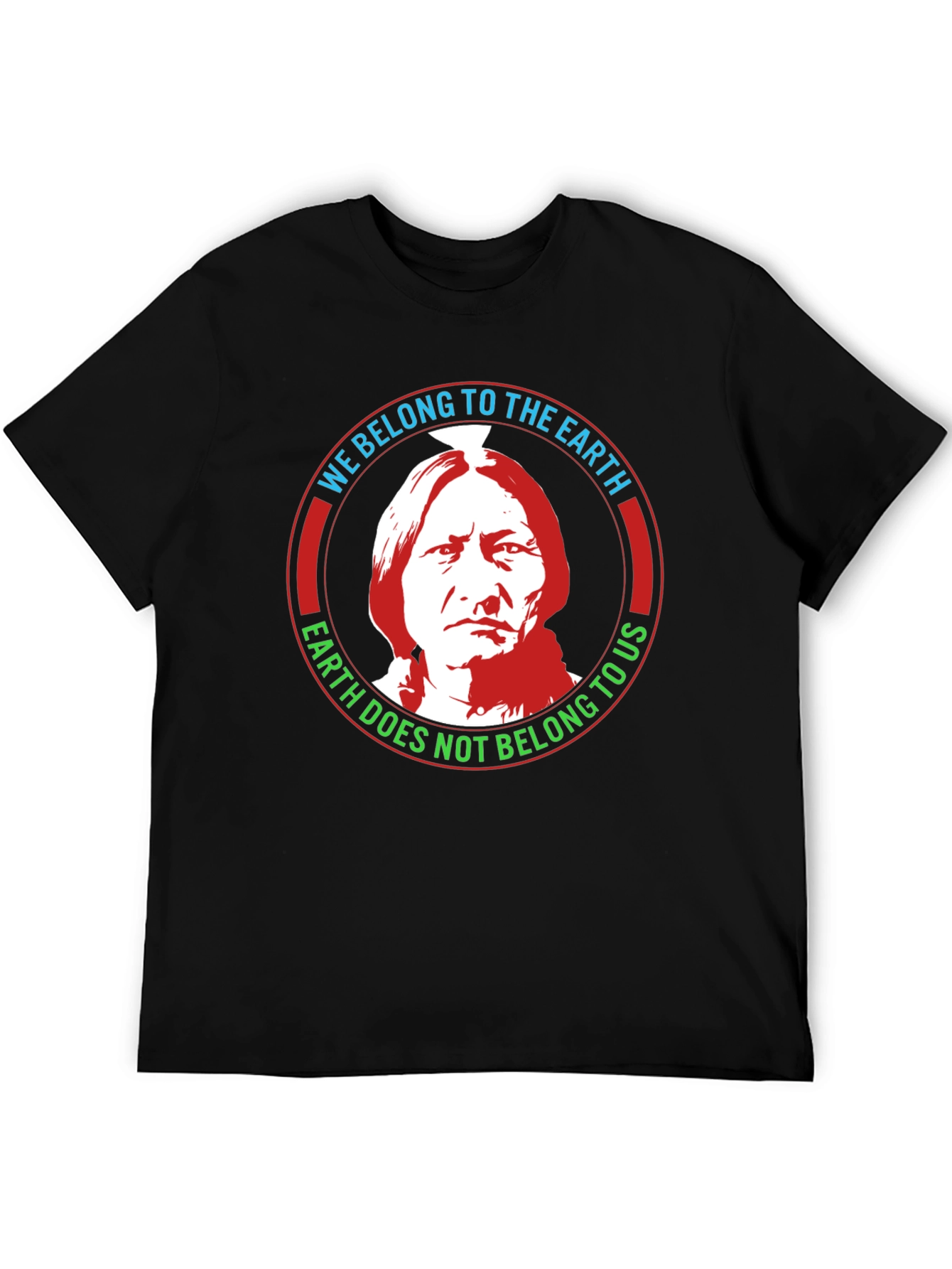 Black Native American Earth Belonging T-Shirt view 5