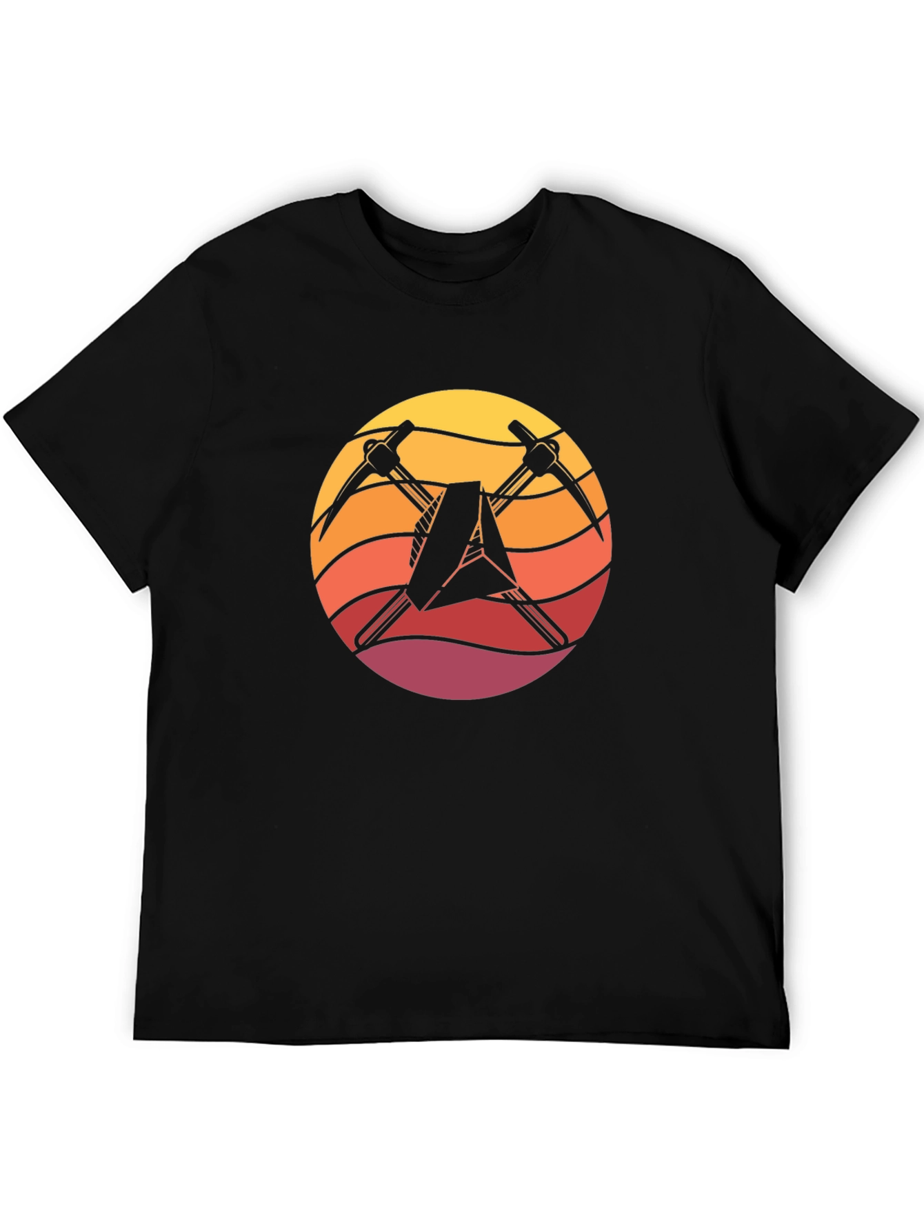 Black Sunset Miner T-Shirt - Black Cotton Blend view 5