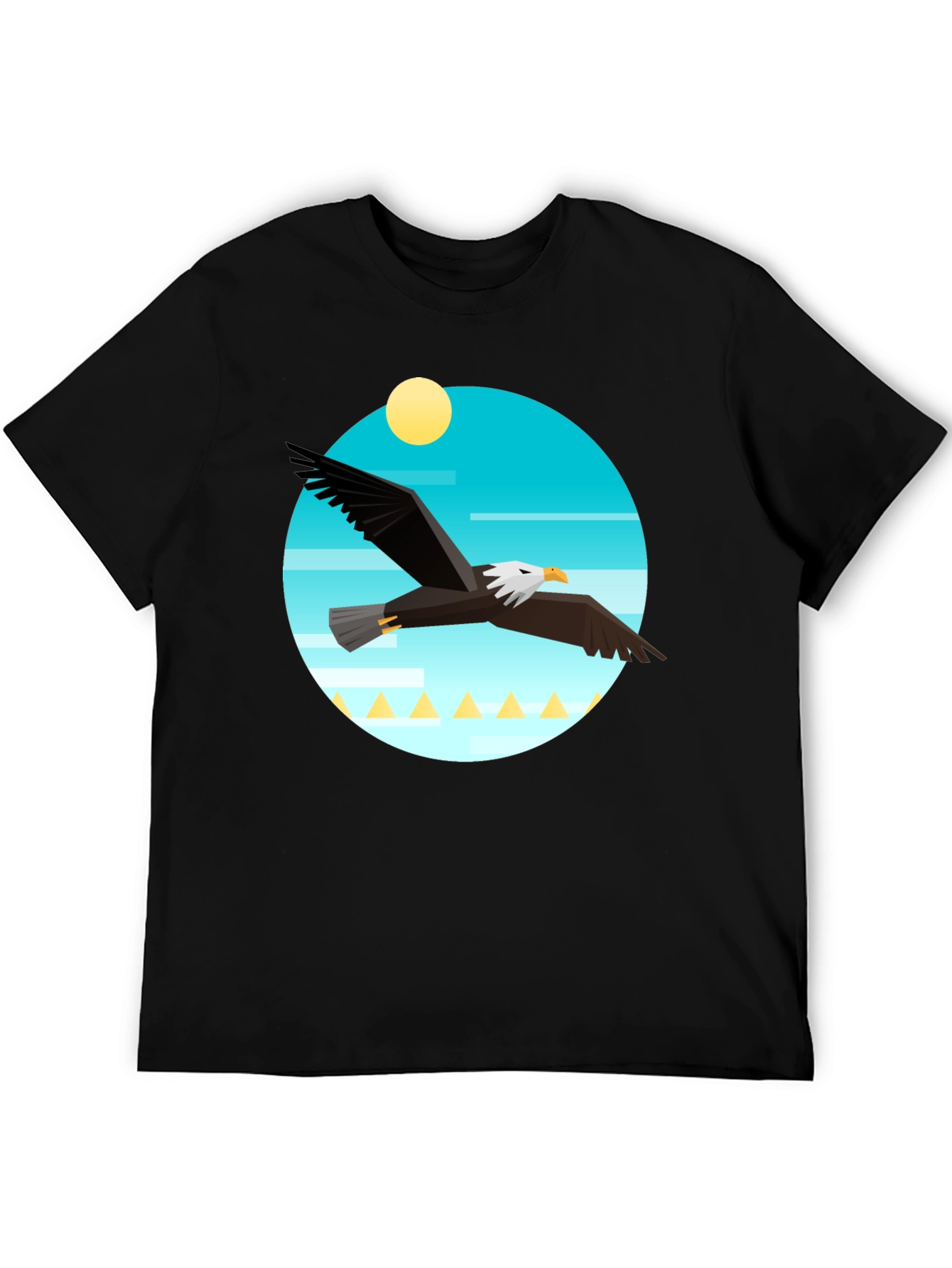 Black Eagle Graphic Tee - Men's Black Crew Neck T-Shirt view 5