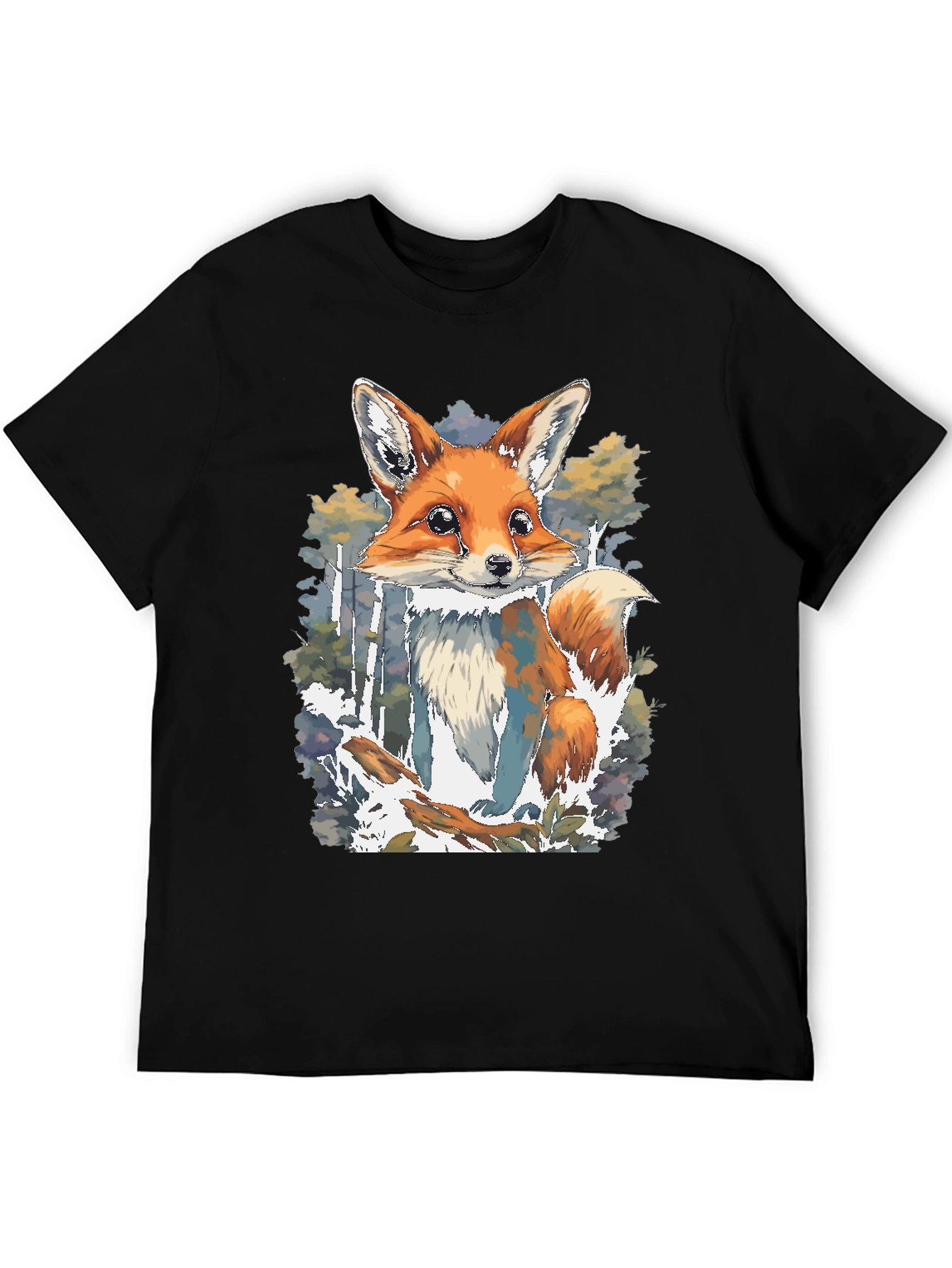 Black Fox Graphic Print Black T-Shirt view 5