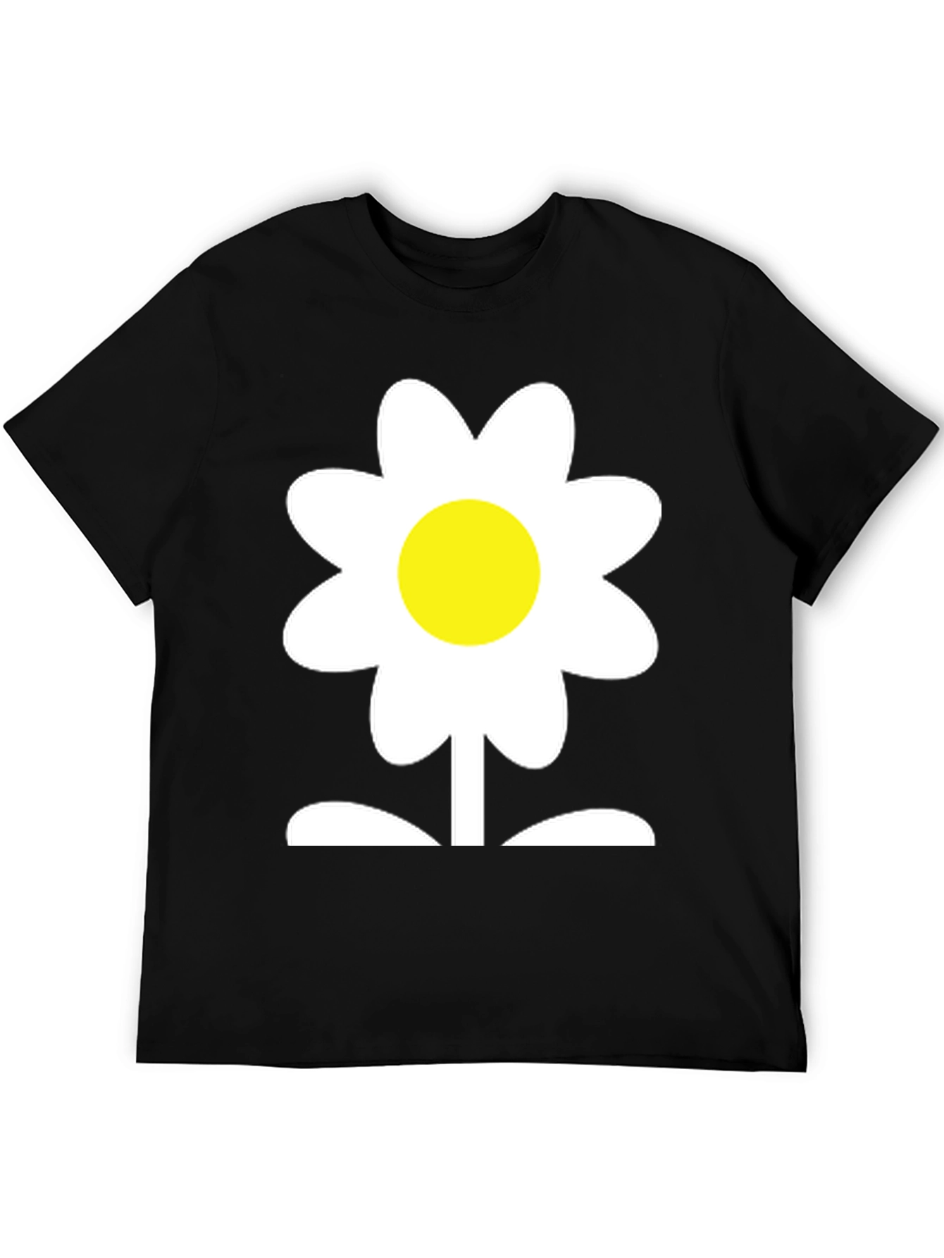 Black Daisy Flower Graphic Tee - Soft Cotton Blend view 5
