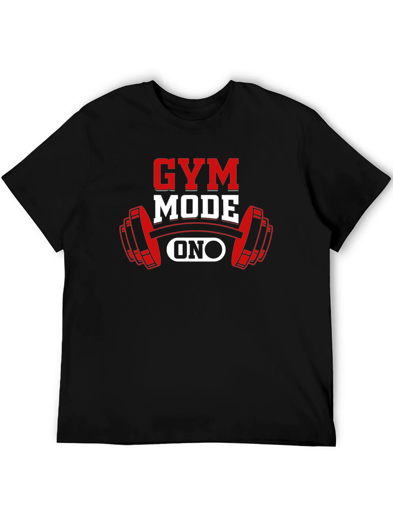 Black Gym Mode On T-Shirt - Black Fitness Apparel view 5