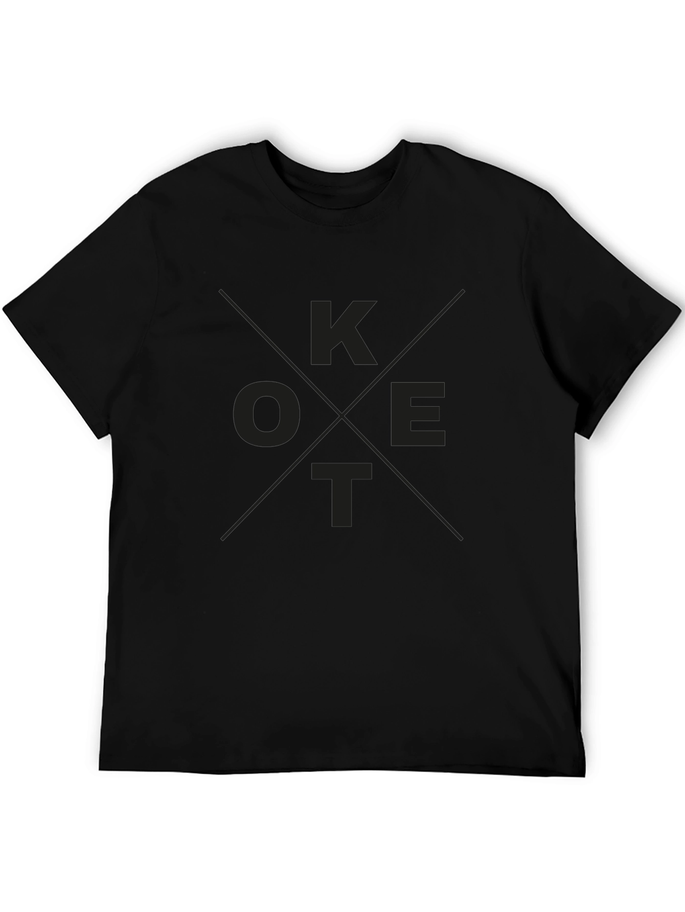 Black Minimalist Black T-Shirt with Letter Graphic view 5