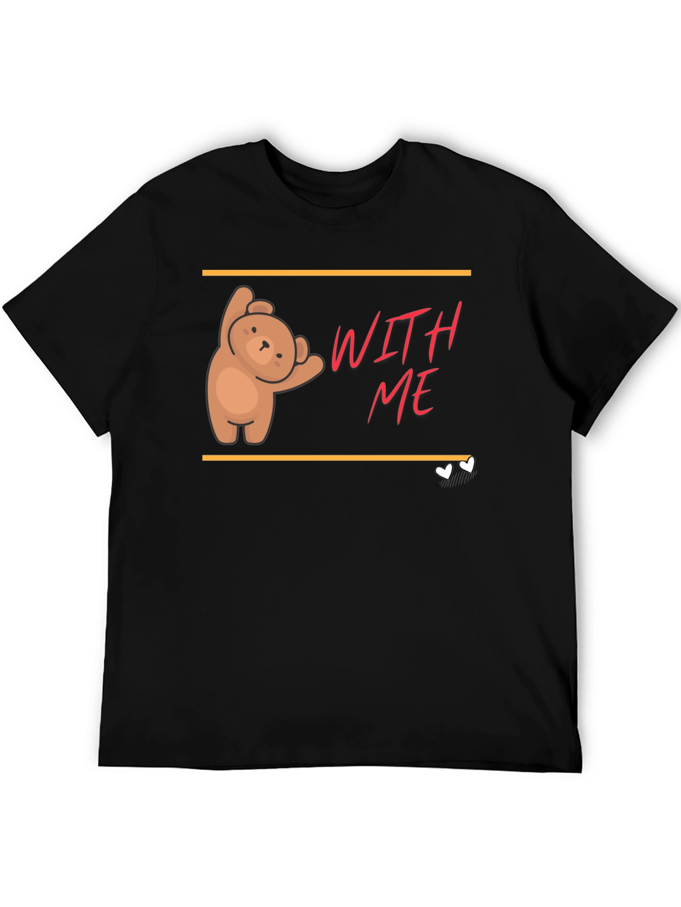Black Cute Bear Graphic T-Shirt - With Me view 5