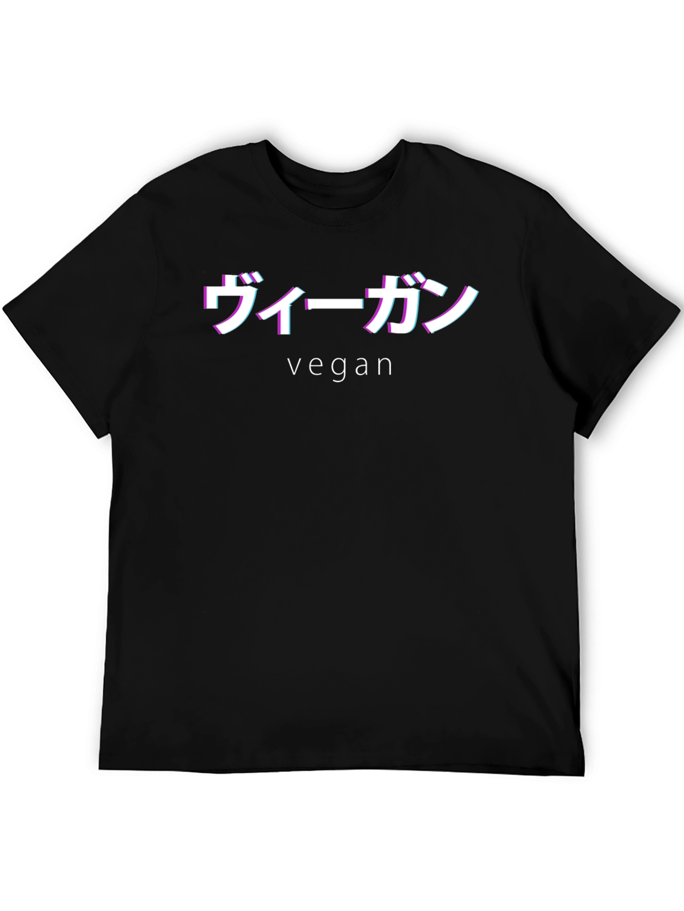 Black Vegan T-Shirt - Japanese Style - Black view 5