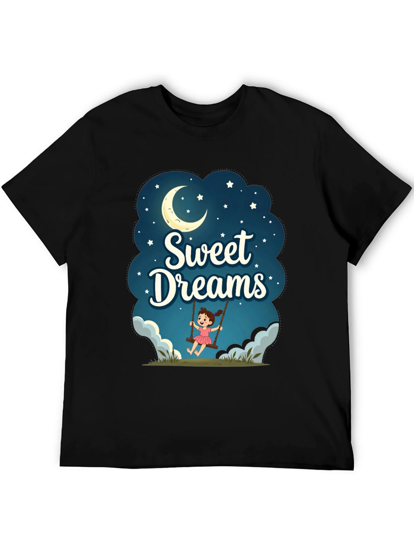 Black Sweet Dreams Graphic T-Shirt - Night Theme view 5