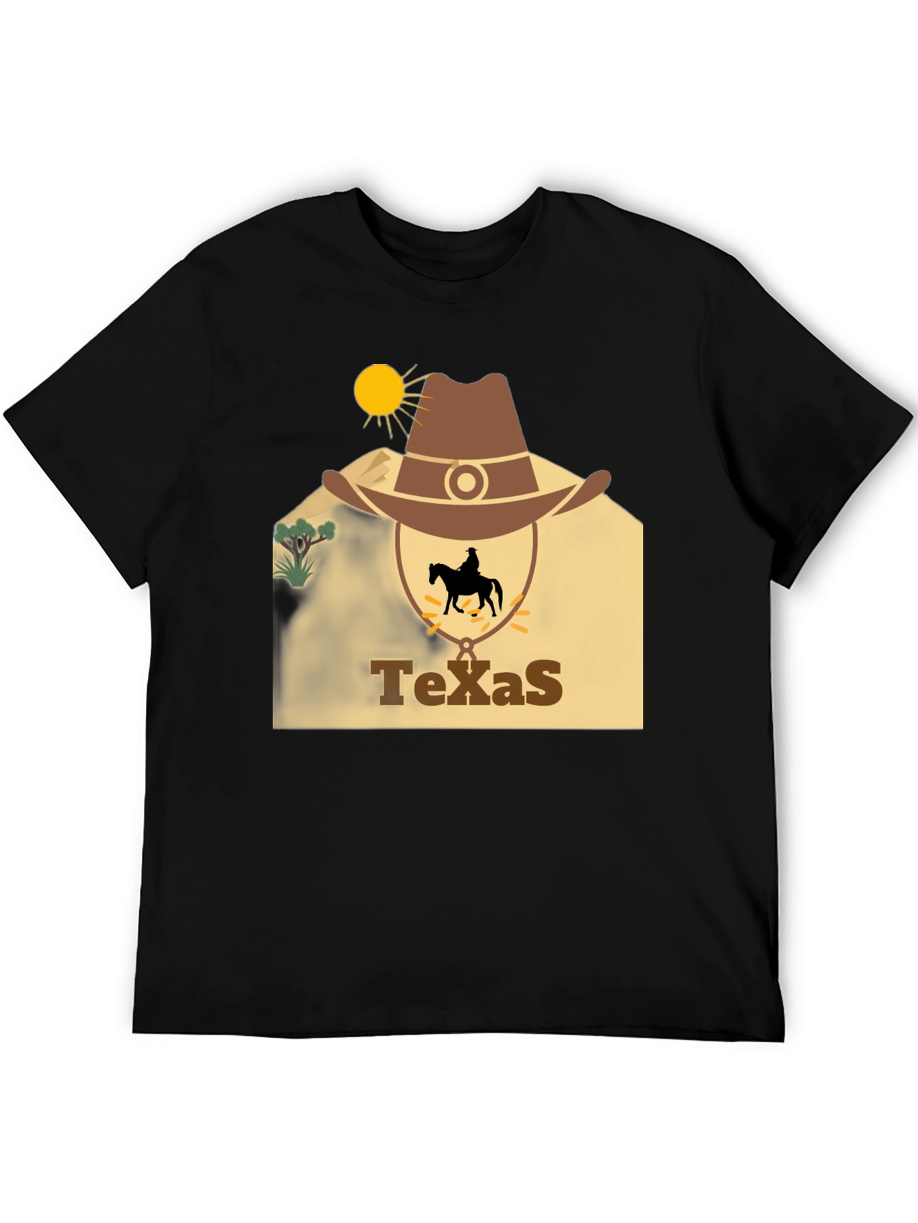 Black Texas Cowboy Graphic T-Shirt view 5