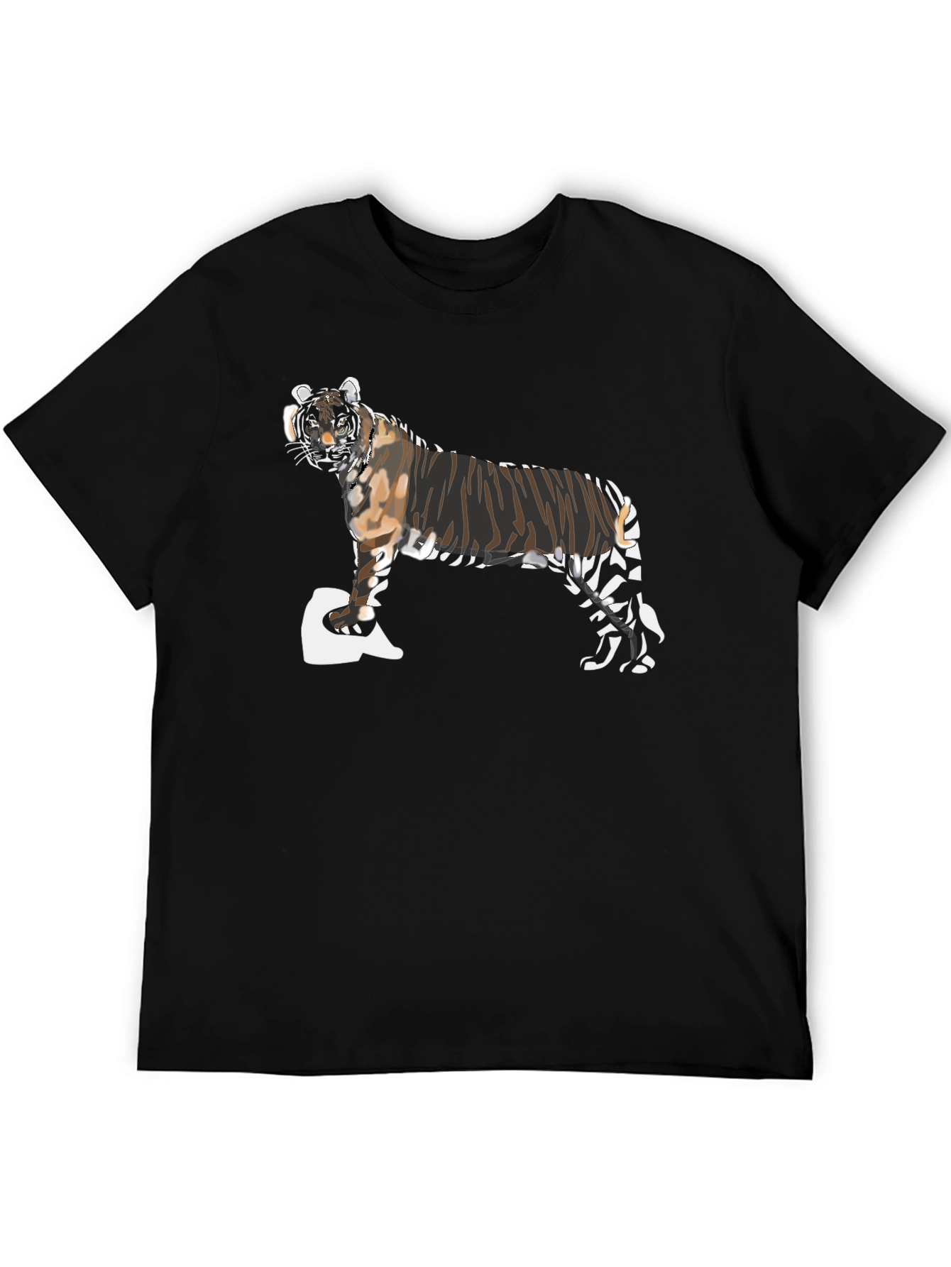 Black Tiger Graphic Tee - Men's Black Short Sleeve view 5