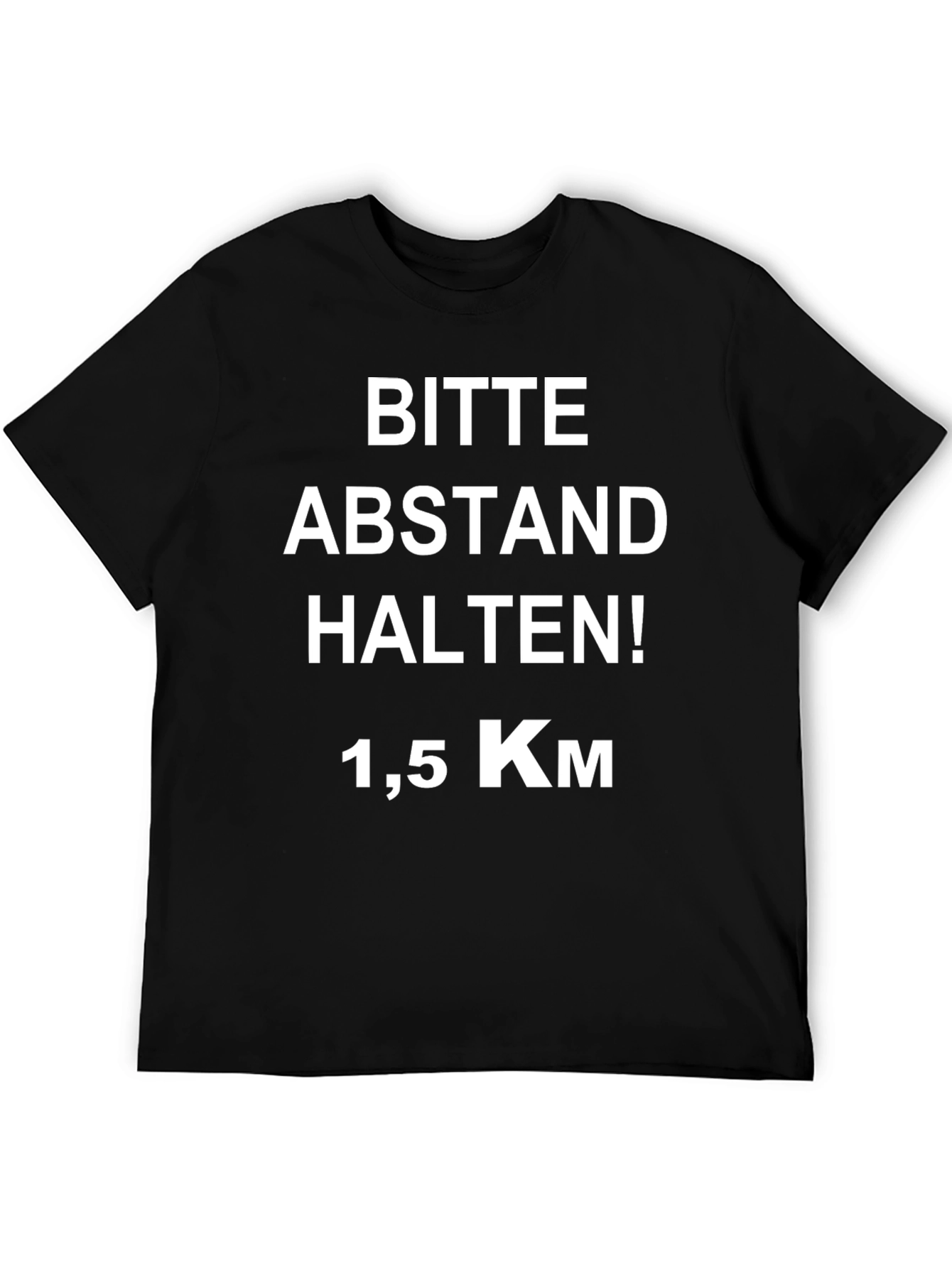 Black Bitte Abstand Halten! Social Distance T-Shirt view 5