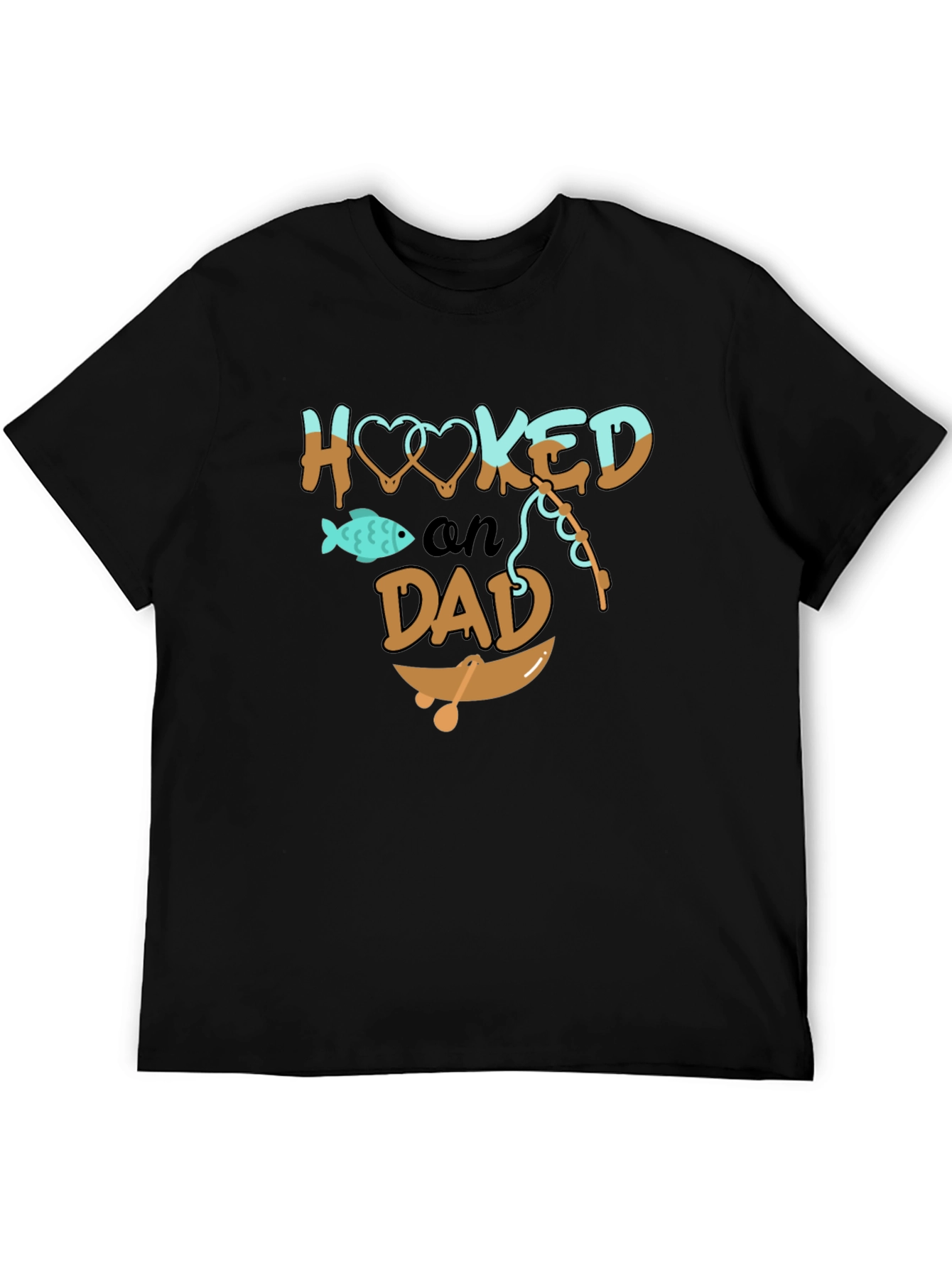 Black Hooked on Dad Graphic T-Shirt view 5