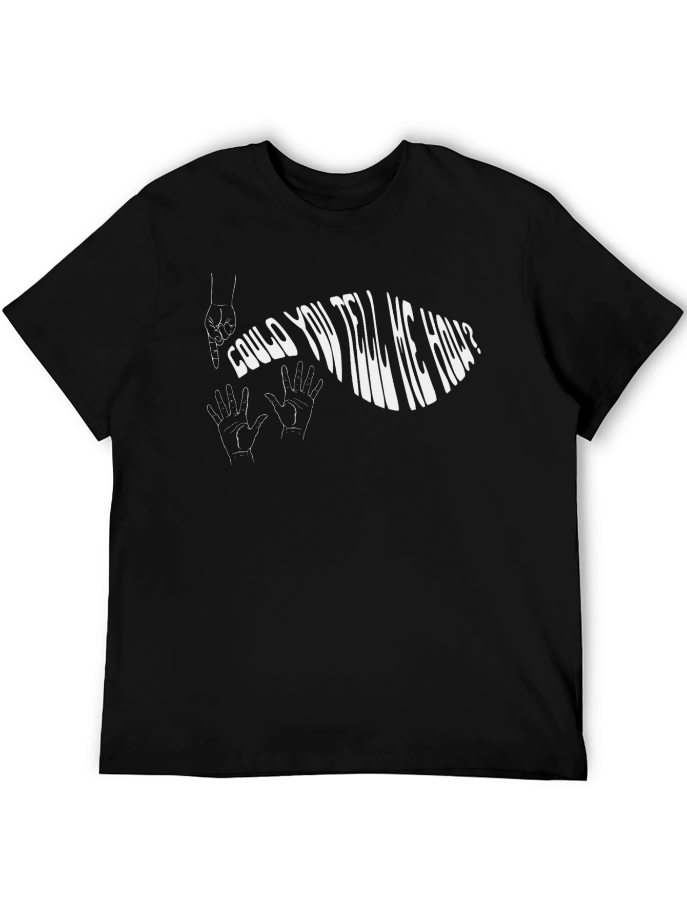 Black Could You Tell Me How? Graphic Tee view 5