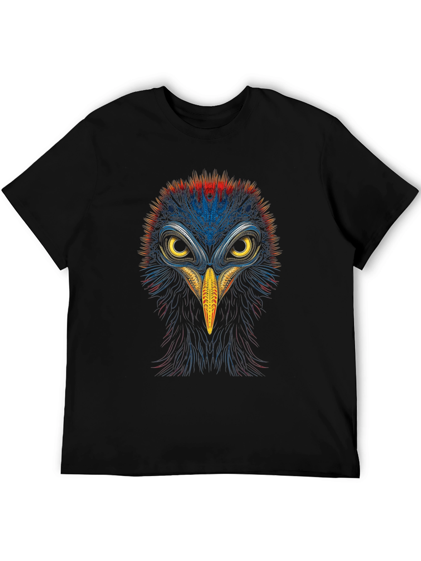 Black Vibrant Bird Graphic Tee - Bold & Unique Design view 5