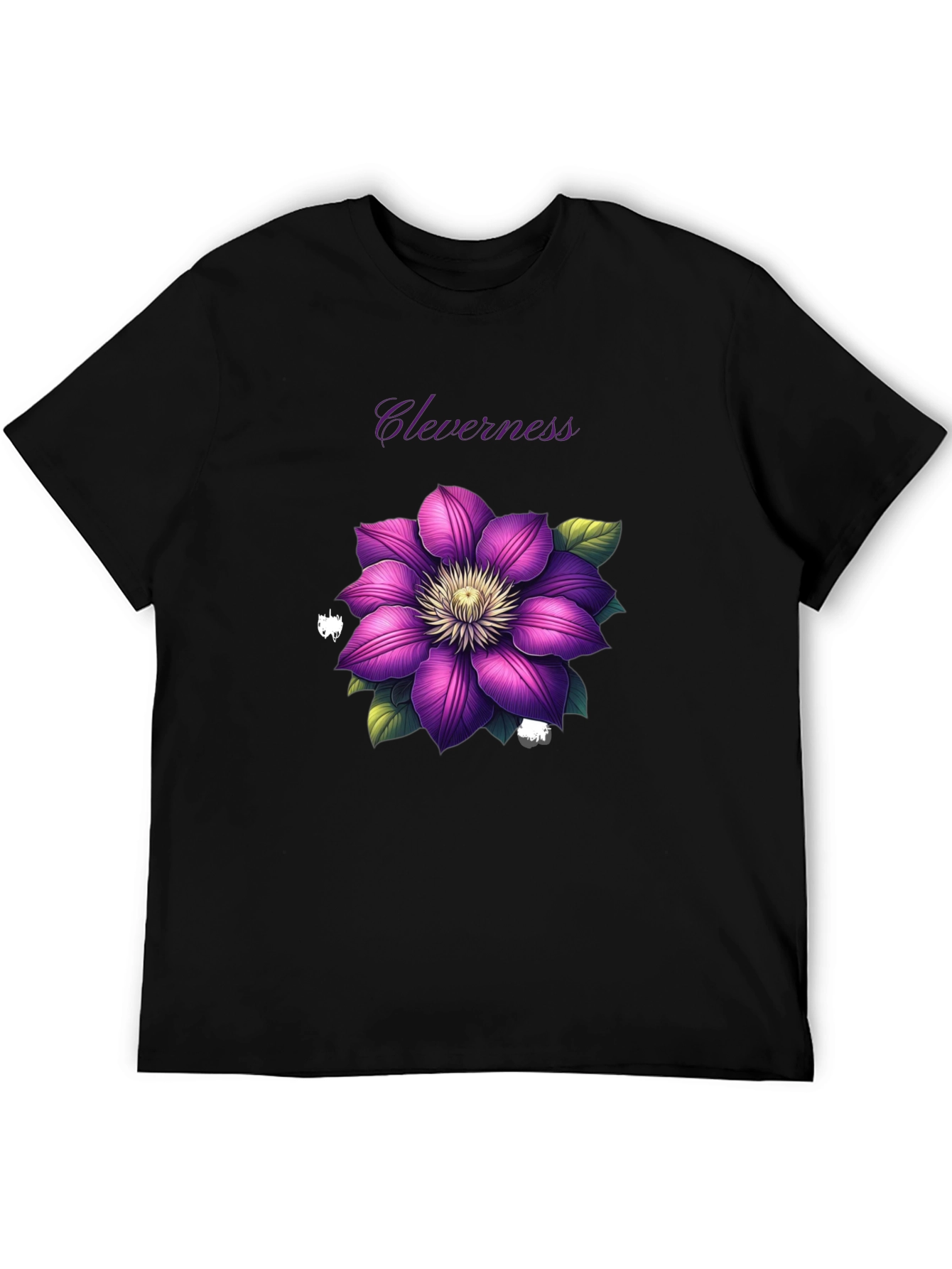 Black Cleverness Floral Graphic Black T-Shirt view 5