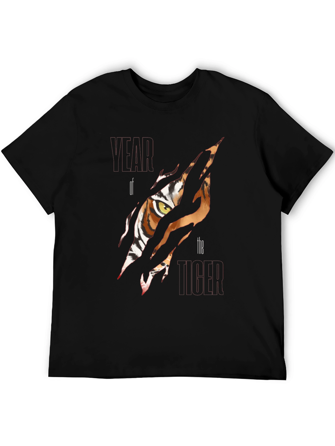Black Tiger Eye Graphic T-Shirt - Black Cotton Tee view 5