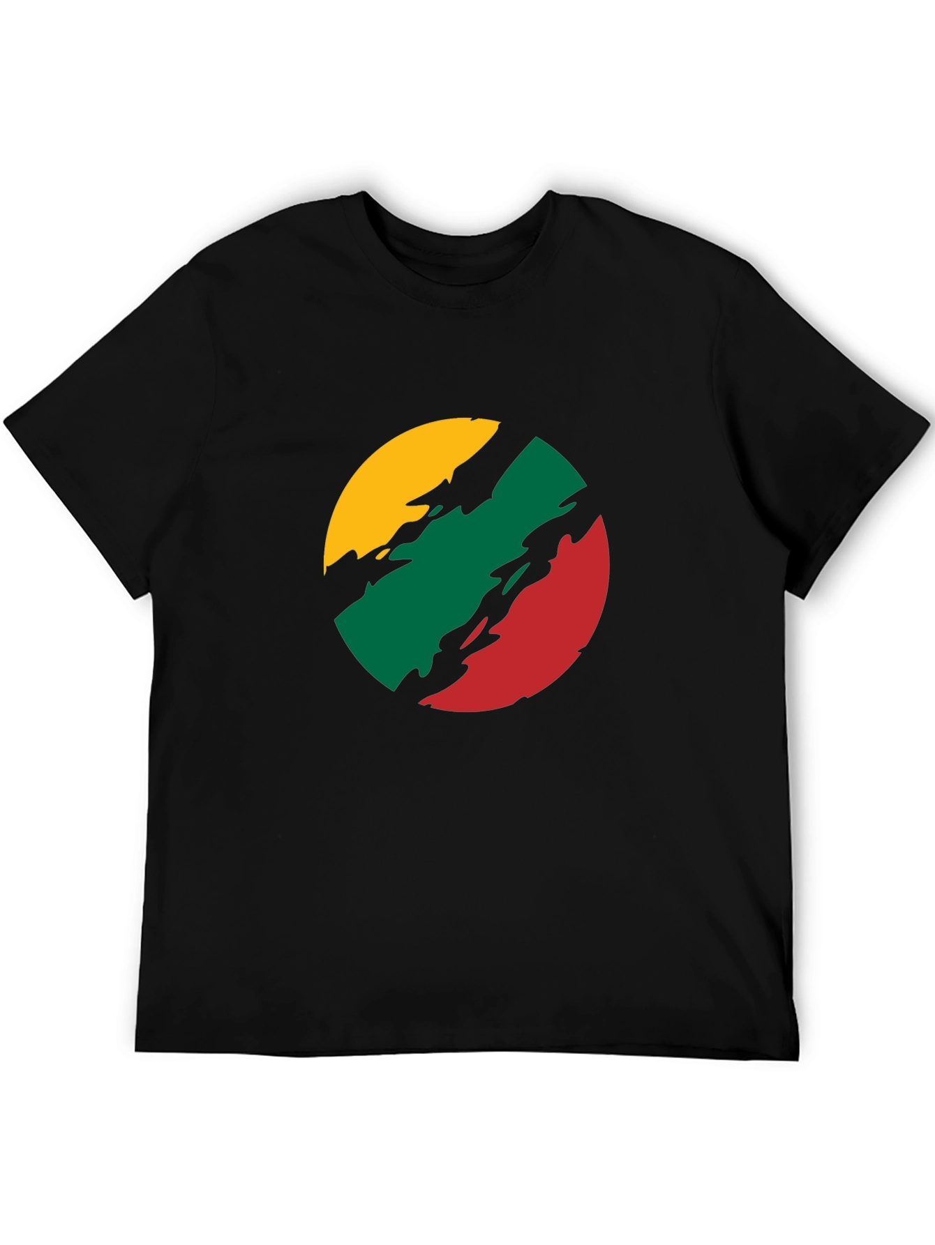 Lithuanian Flag T-Shirt - Black Crew Neck Tee - 5