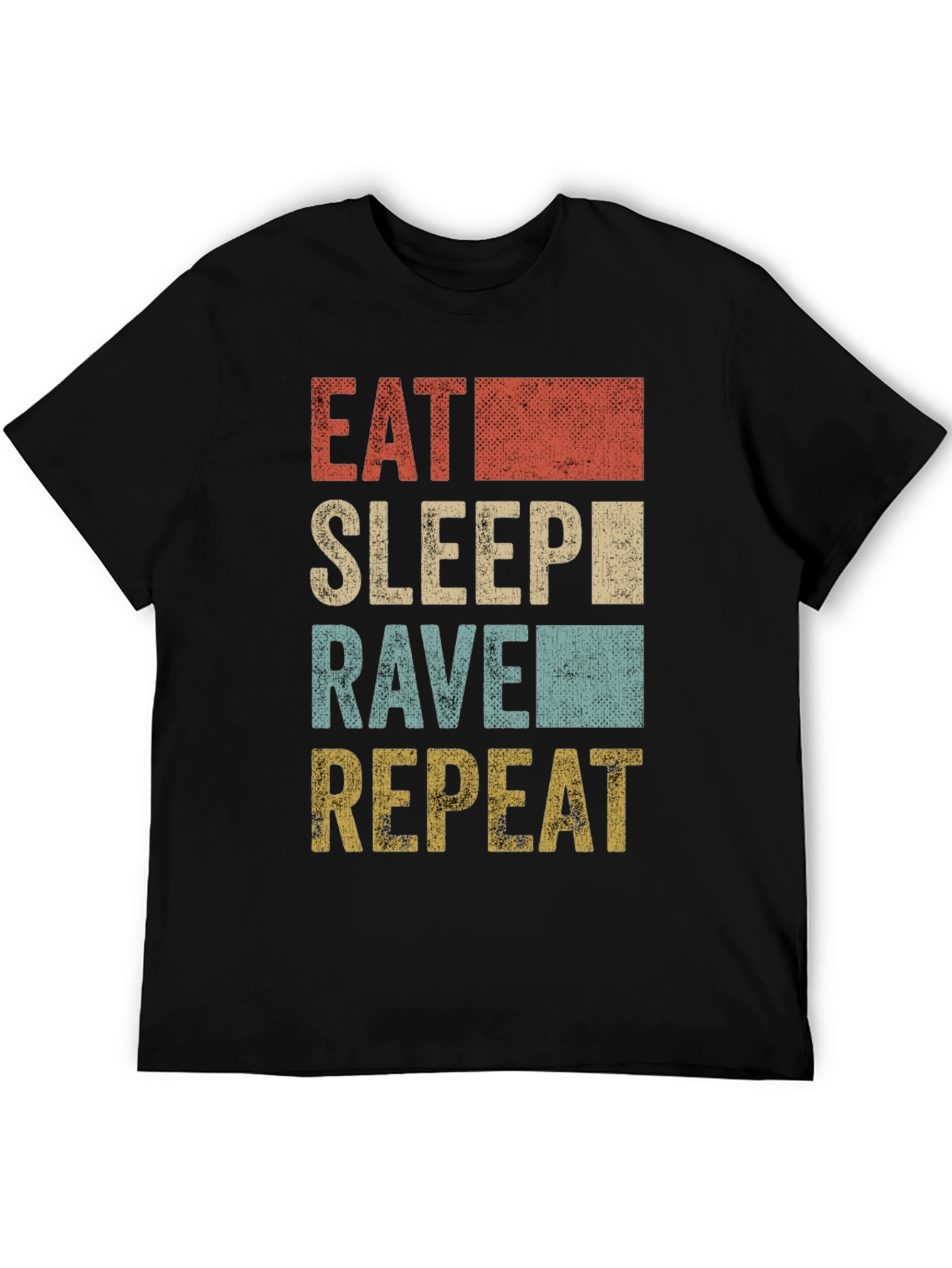 Black Eat Sleep Rave Repeat Men's Graphic T-Shirt view 5
