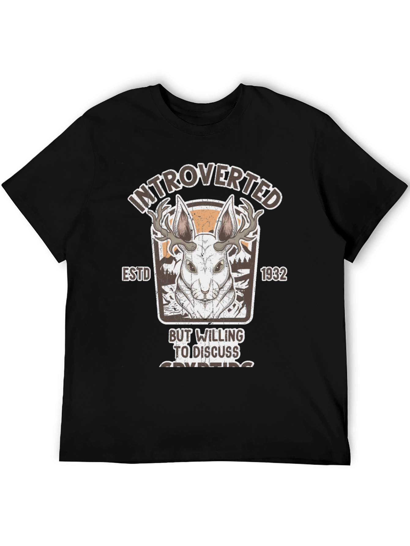 Black Introverted But Willing To Discuss Jackalope T-Shirt view 5