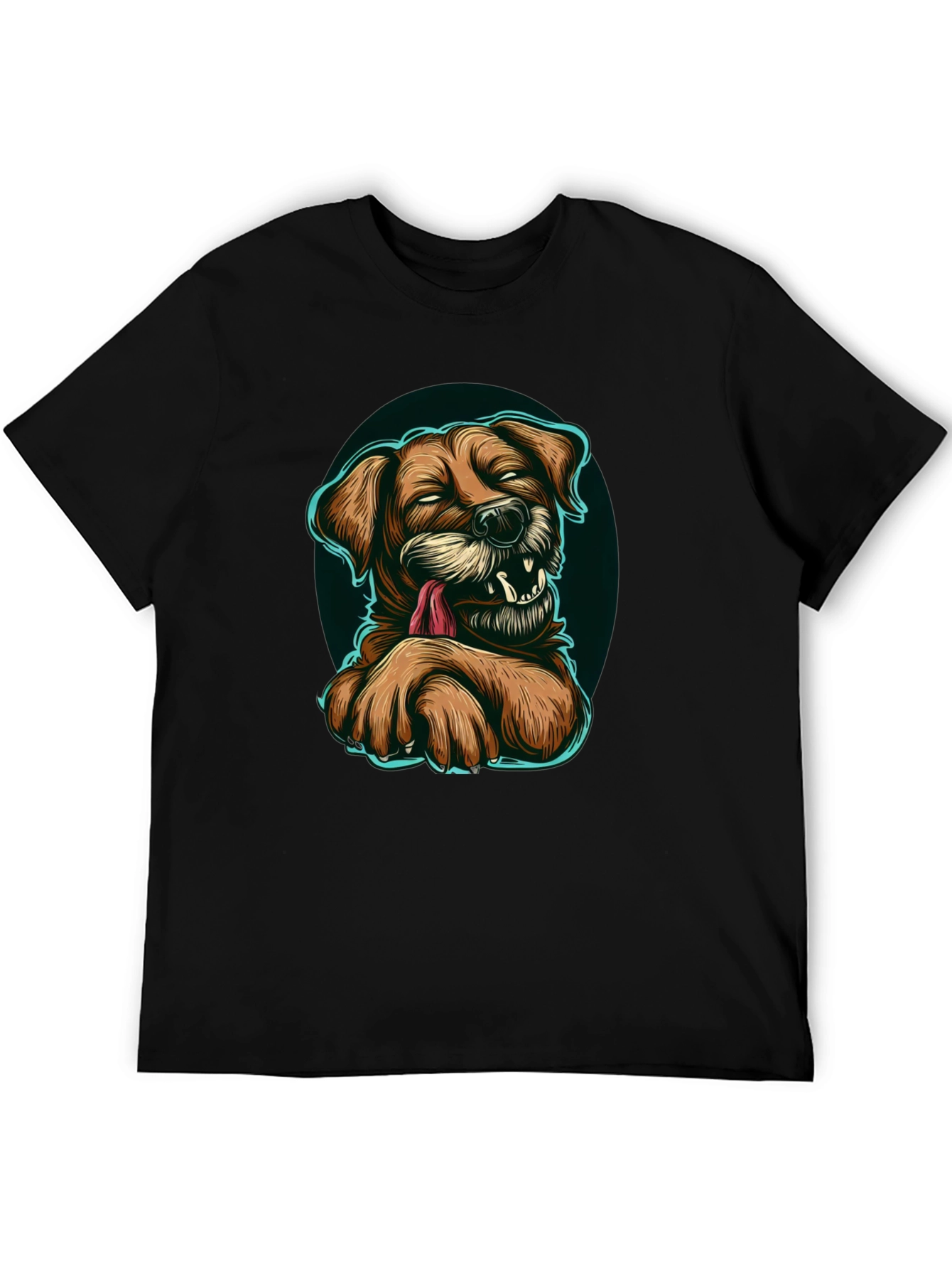 Black Funny Dog Graphic T-Shirt - Black view 5