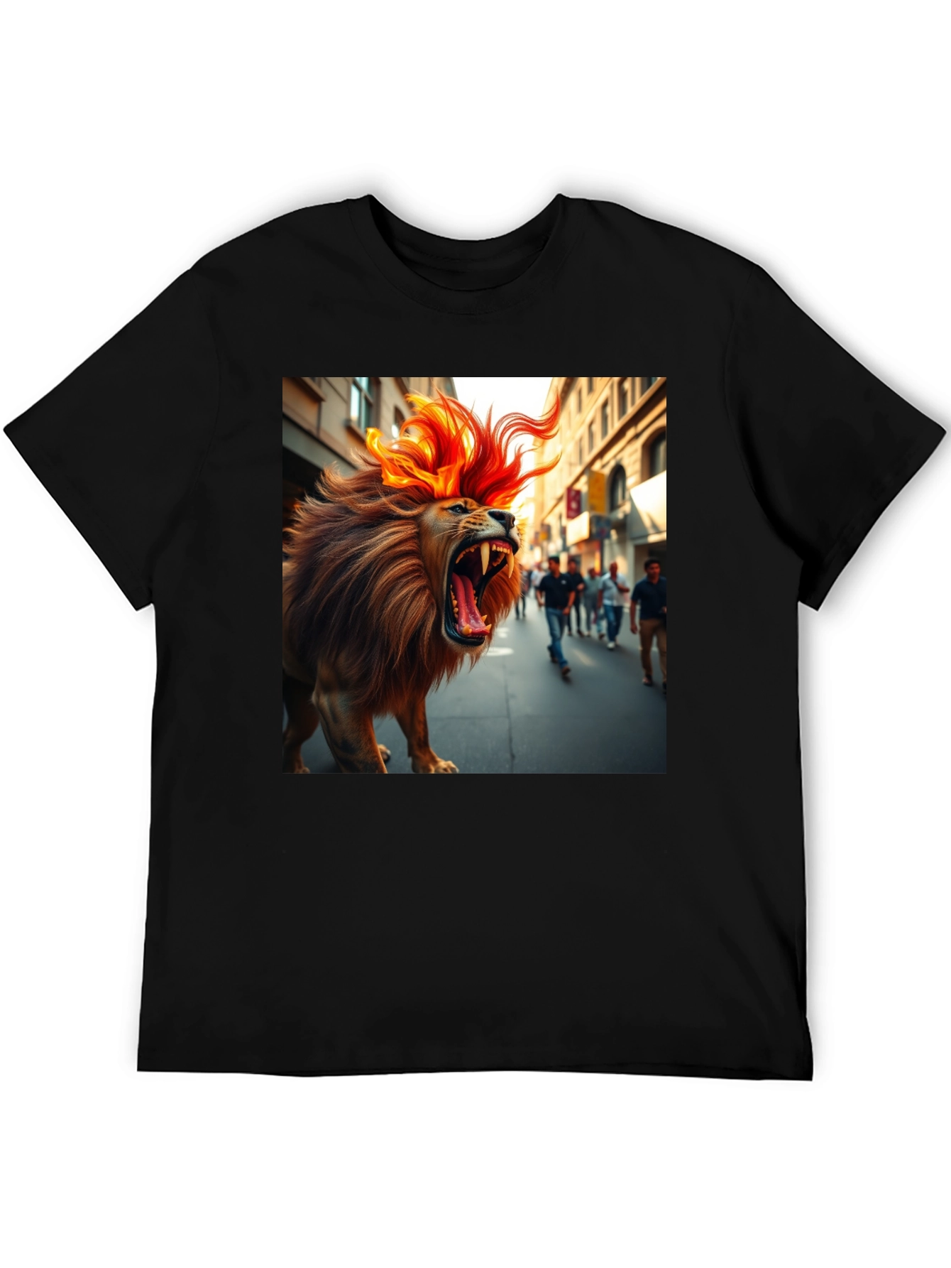 Black Roaring Lion Graphic Tee - Bold Streetwear view 5