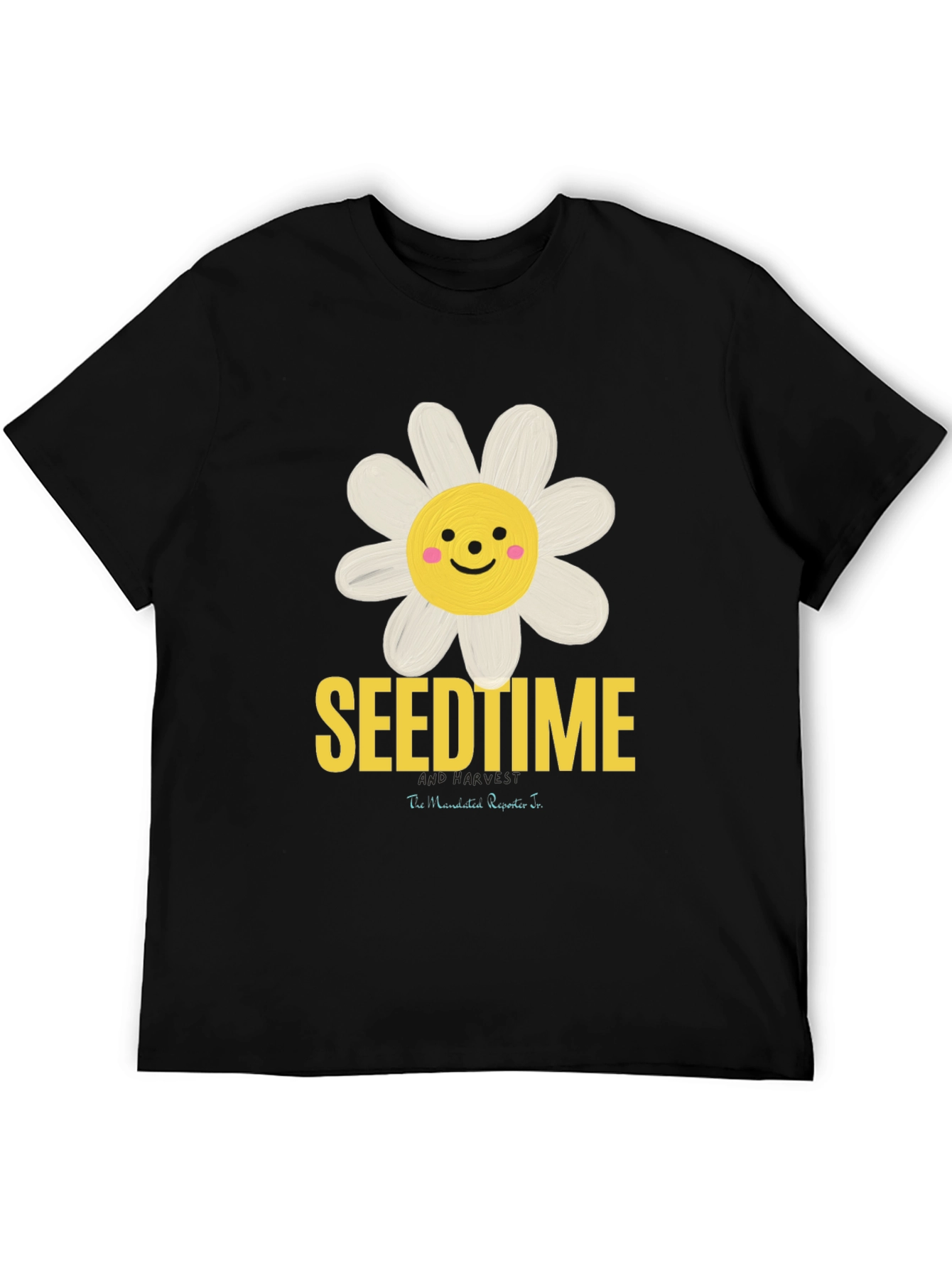 Black SeendTime Daisy Graphic T-Shirt, Black Cotton Blend view 5