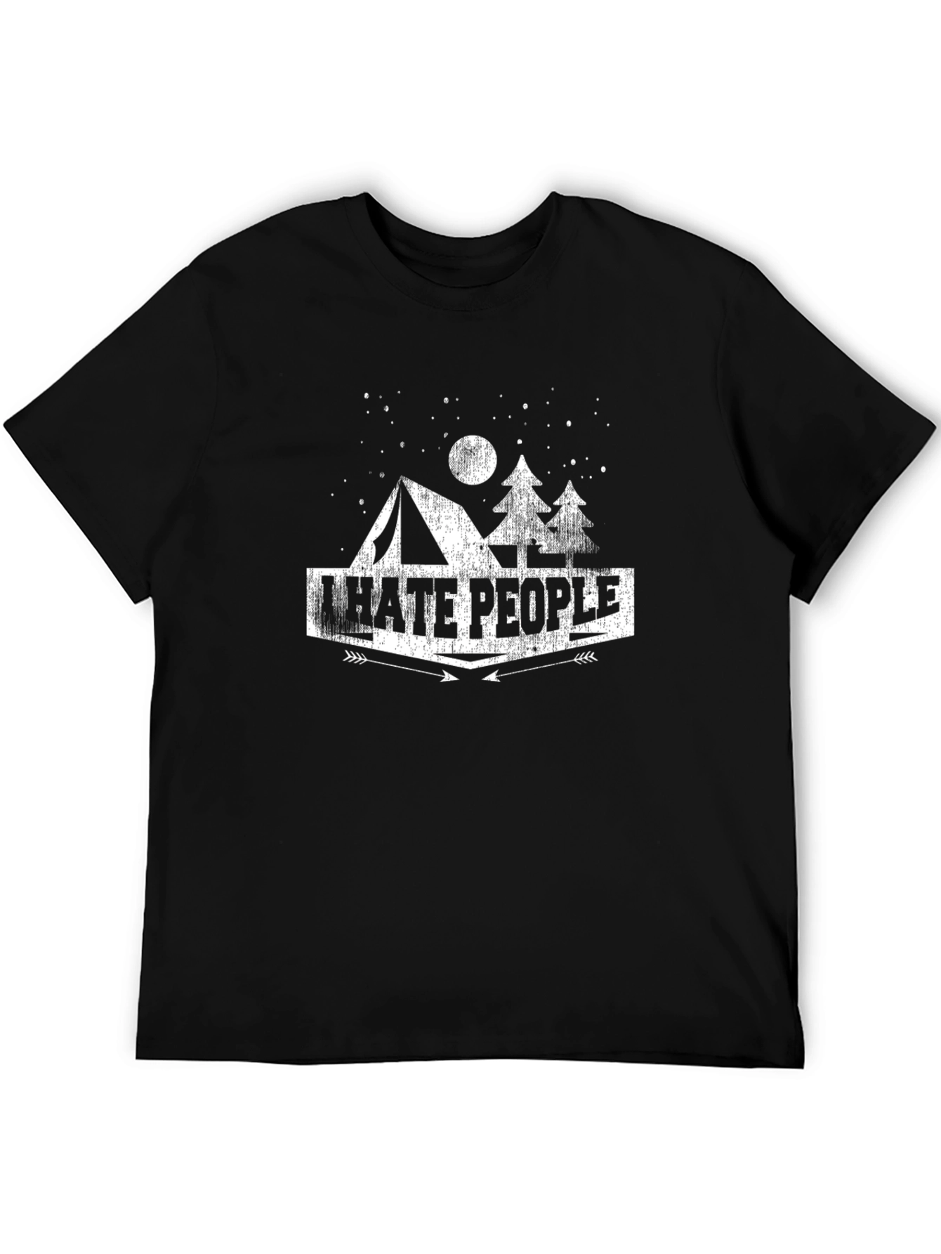 Black I Hate People Camping T-Shirt view 5