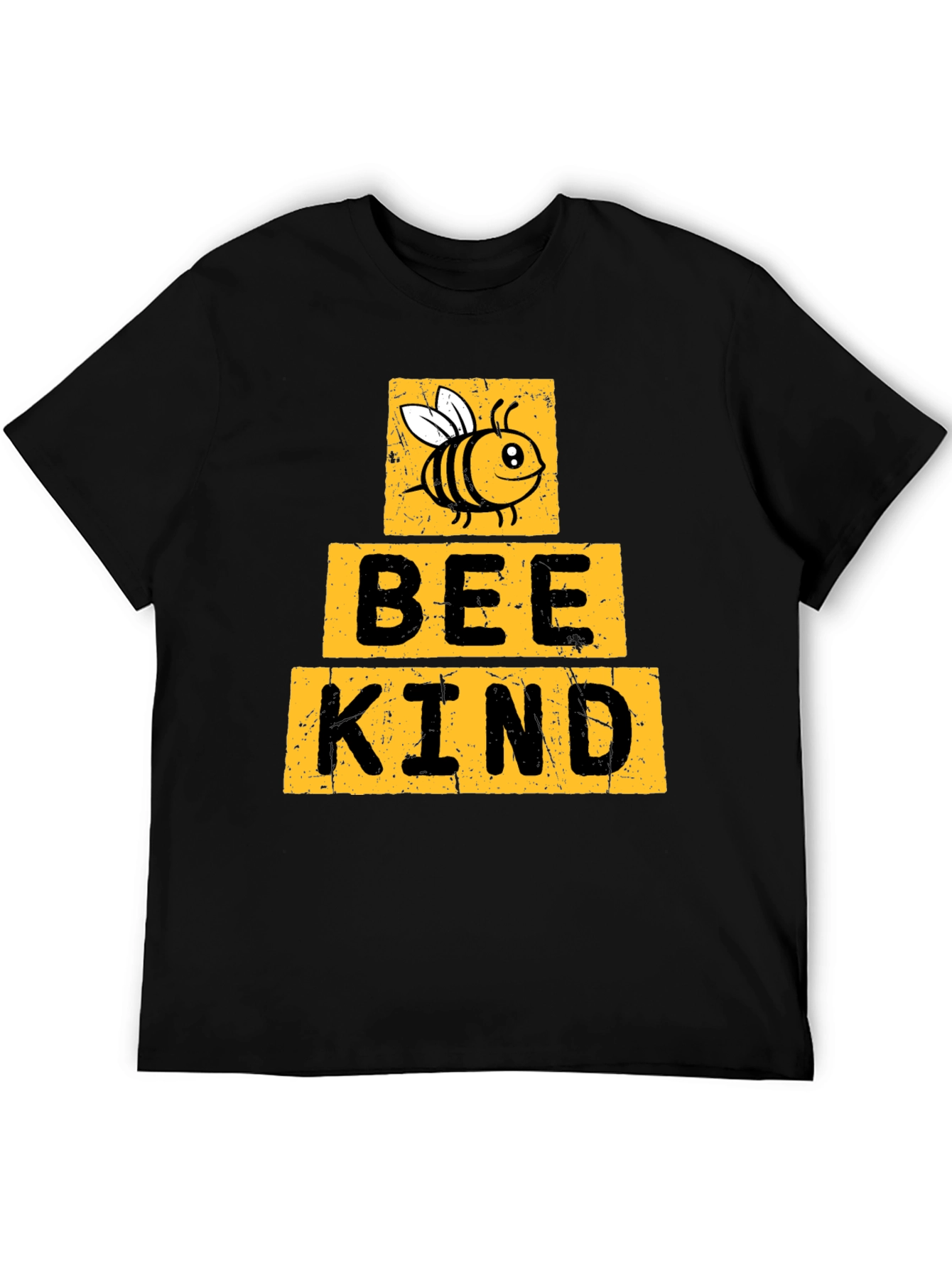Black Bee Kind T-Shirt - Black Crew Neck view 5