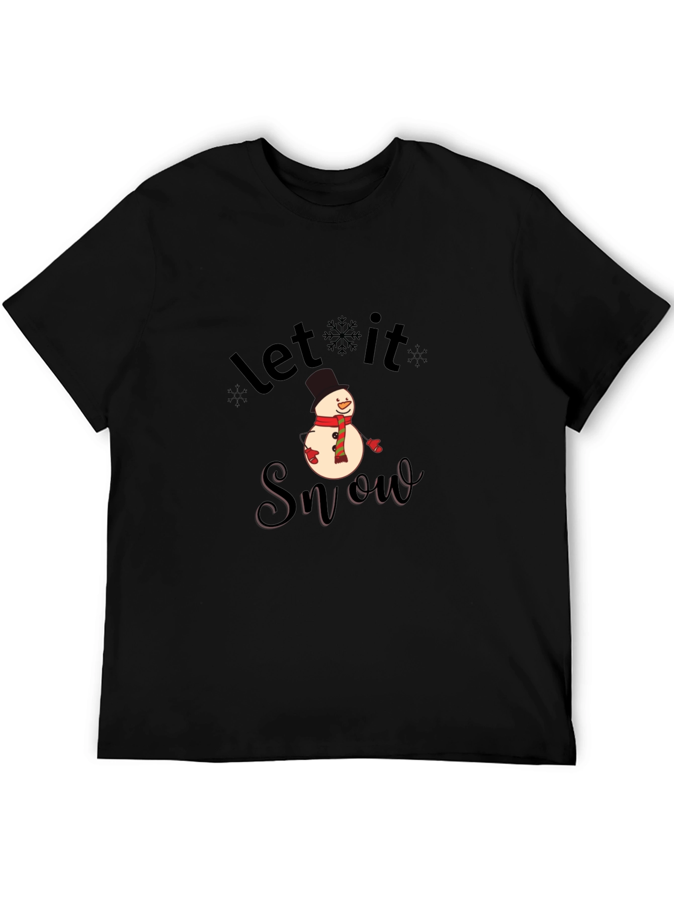 Black Let it Snow Graphic T-Shirt view 5