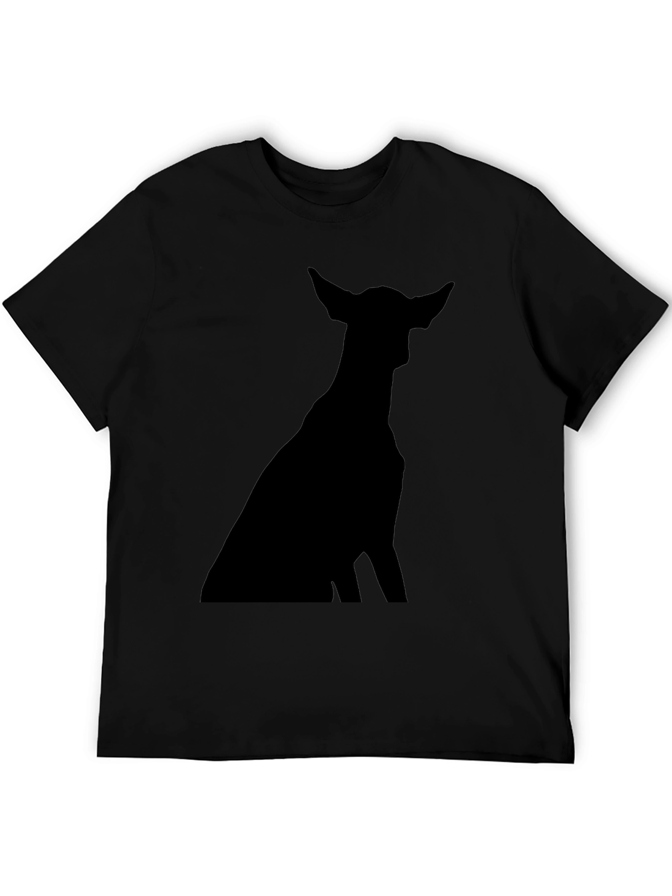 Black Dog Silhouette Black T-Shirt view 5