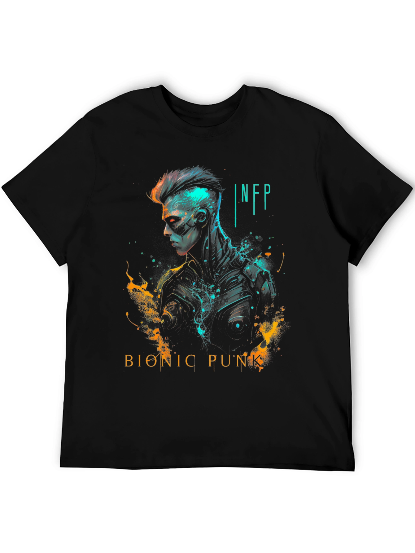 Black Bionic Punk INFP Graphic Tee - Cyberpunk Fashion view 5